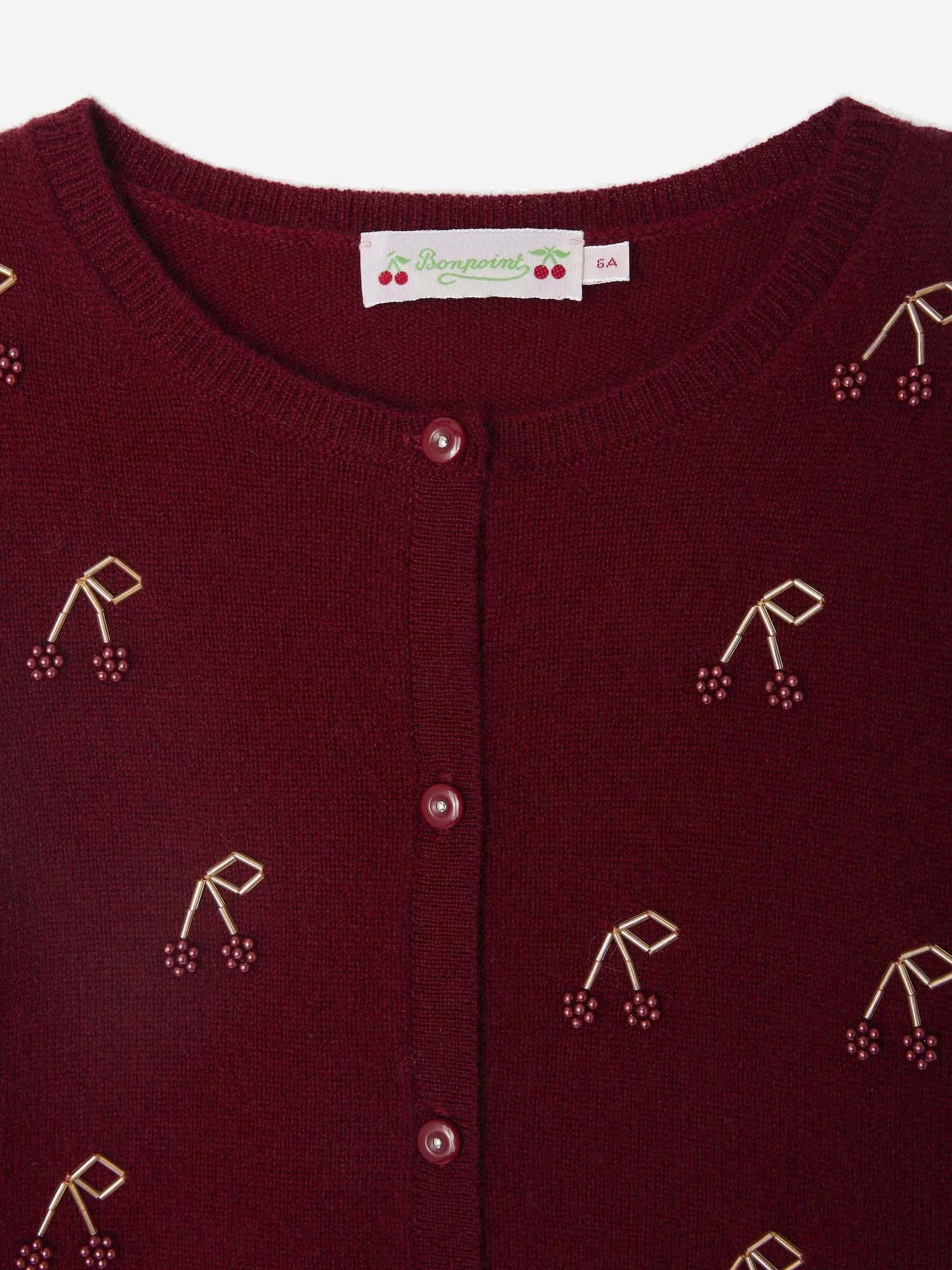 Cardigan Jonia in cashmere con perline W05GCAK00035 152A BONPOINT KIDS