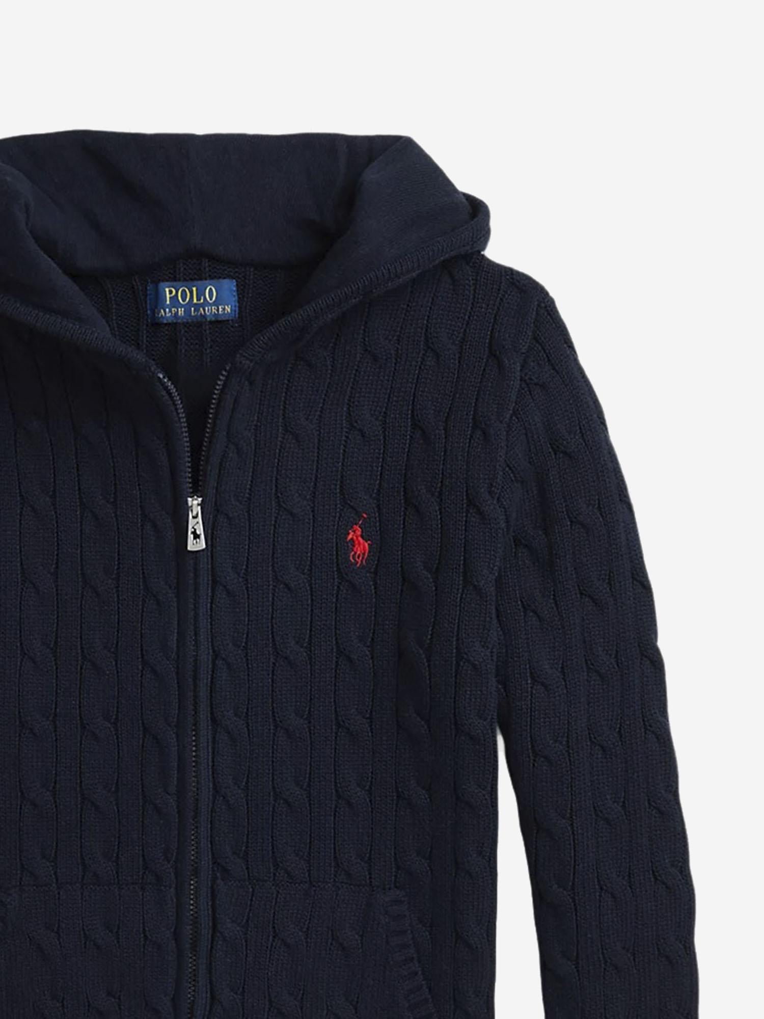 FELPA IN COTONE CON CAPPUCCIO 323951123 001 POLO RALPH LAUREN KIDS