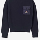 MAGLIONE IN NYLON CON LOGO 9C00010M1241 742 MONCLER ENFANTS