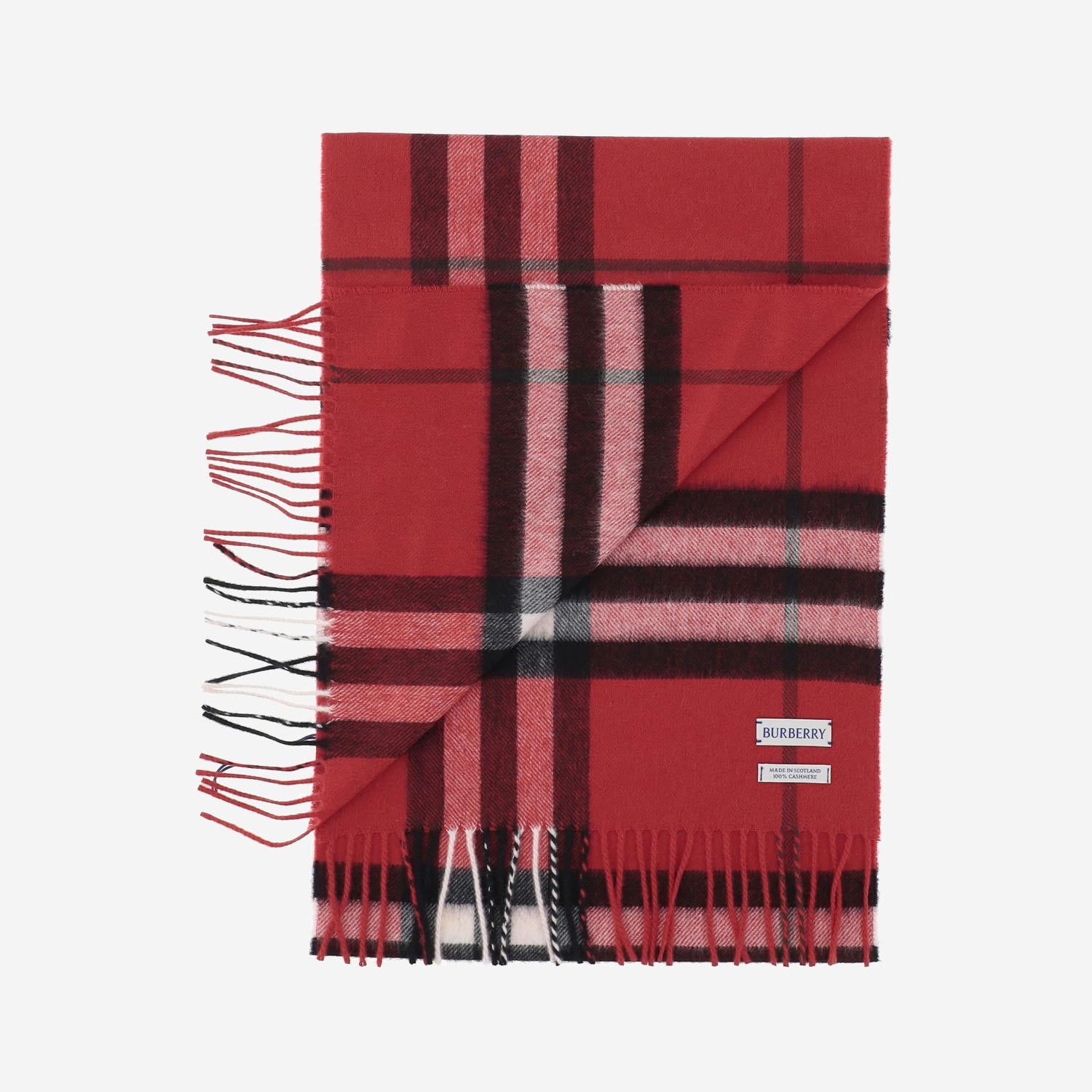 Sciarpa check rossa in cashmere 8112640 POST BURBERRY