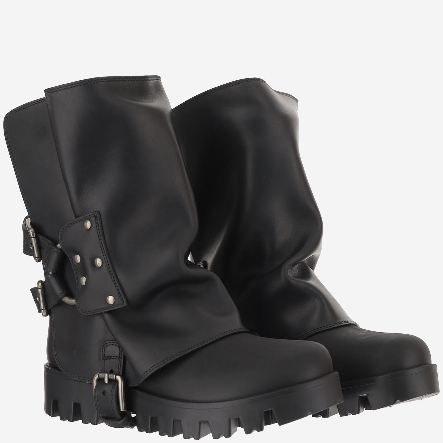 STIVALETTI IN GOMMA E PELLE CT1109 AX8728B956 DOLCE & GABBANA