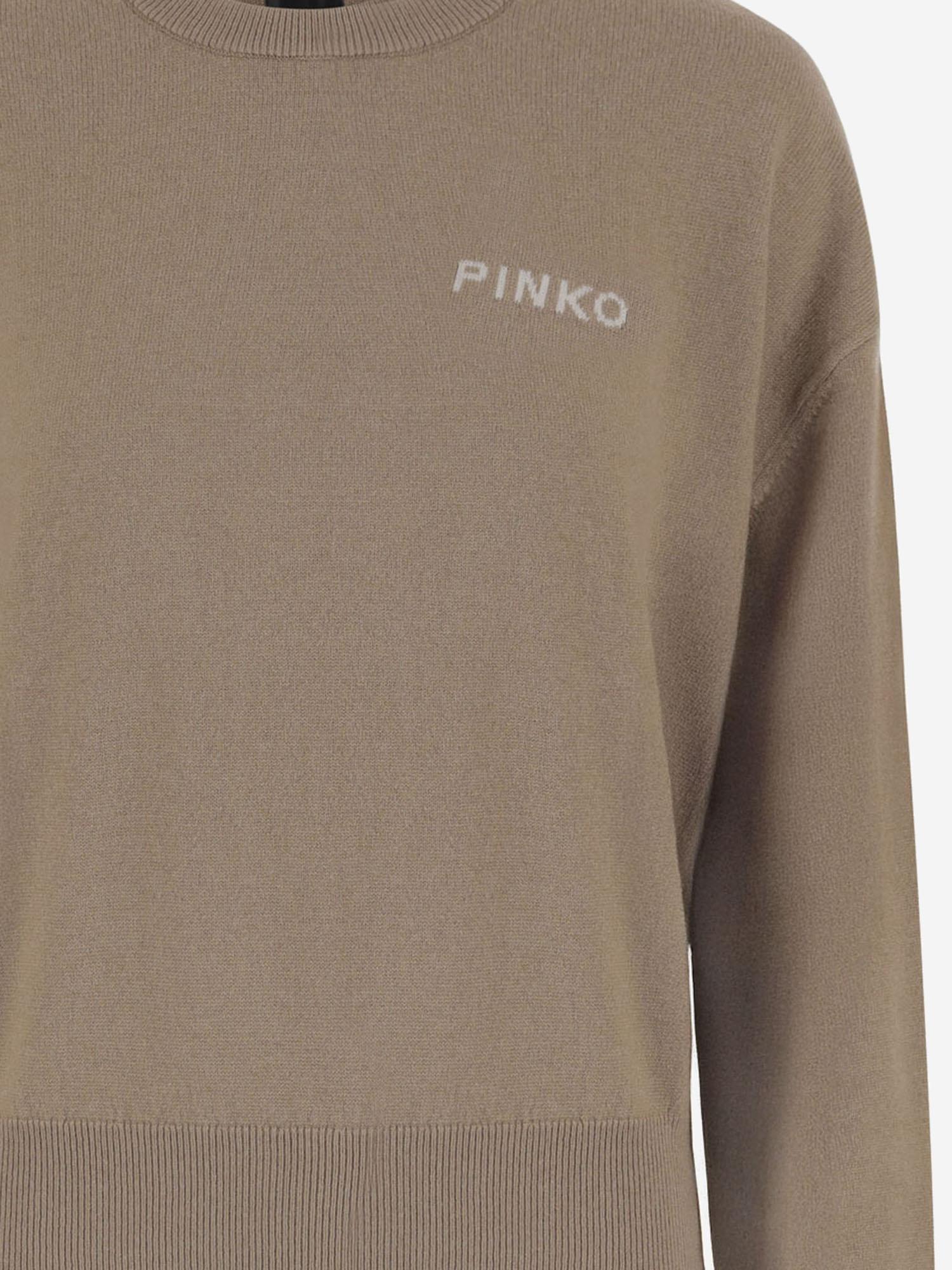 MAGLIONE IN LANA E CASHMERE CON LOGO 105561 A2SIMZ2 PINKO