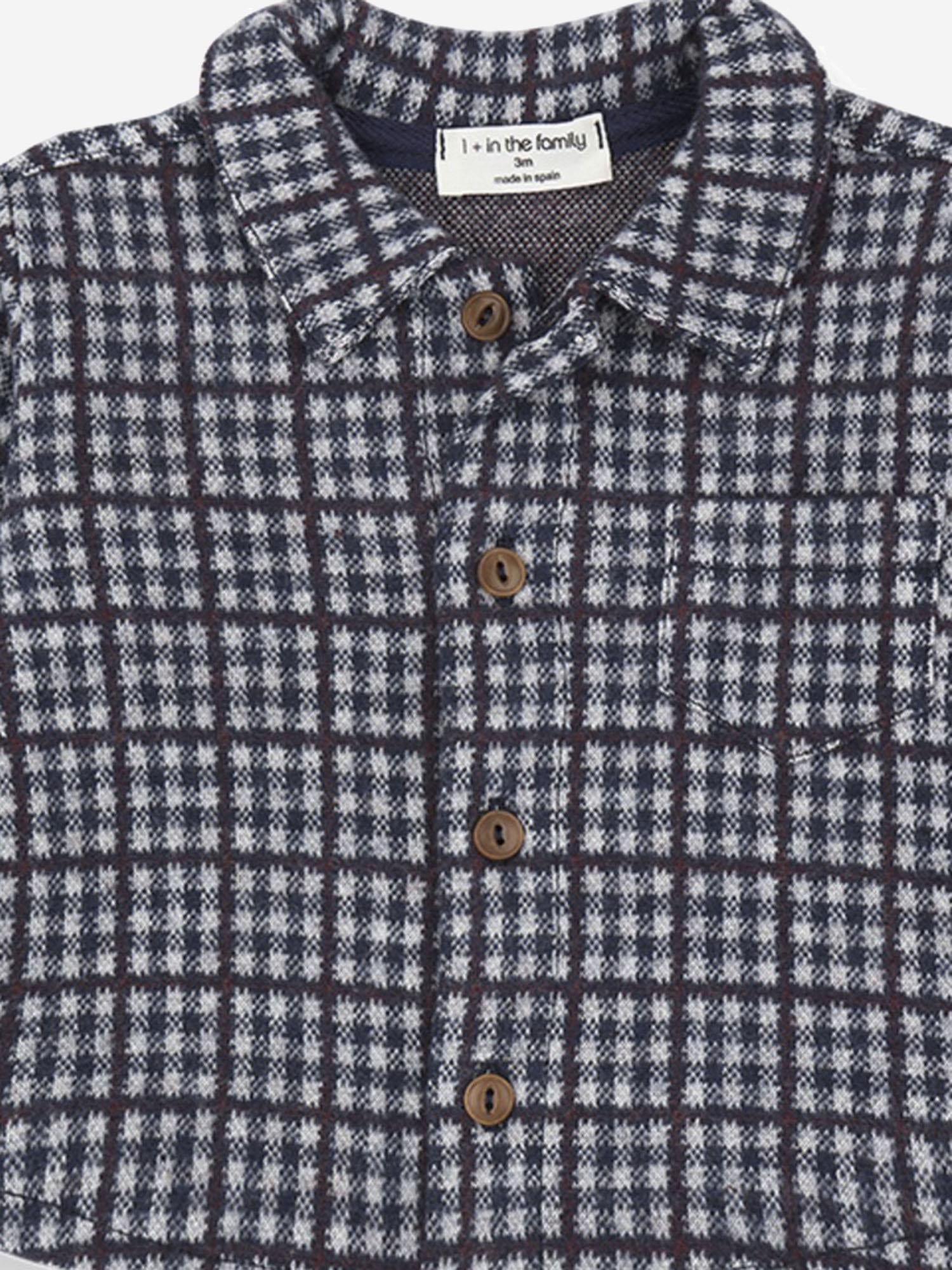 CAMICIA CONRAD CON MOTIVO A QUADRI 25W183 DARKBLUE 1+ IN THE FAMILY KIDS