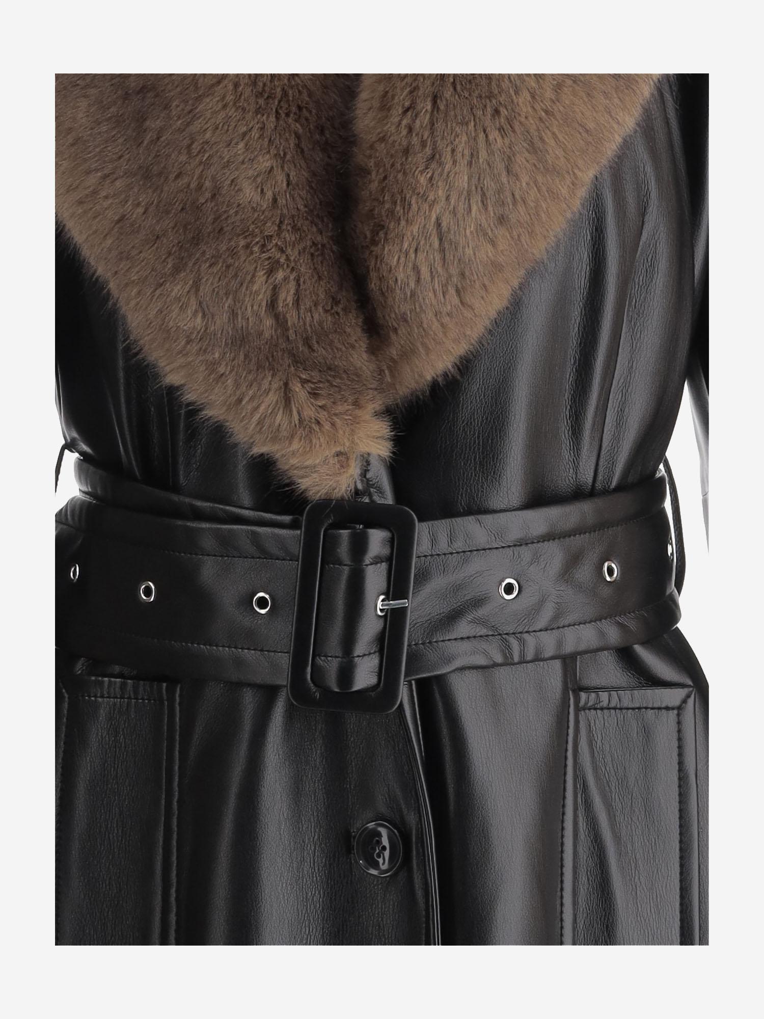 CAPPOTTO ESTELLA IN PELLE SINTETICA CON DETTAGLI IN PELLICCIA 66554 802489985 STAND STUDIO