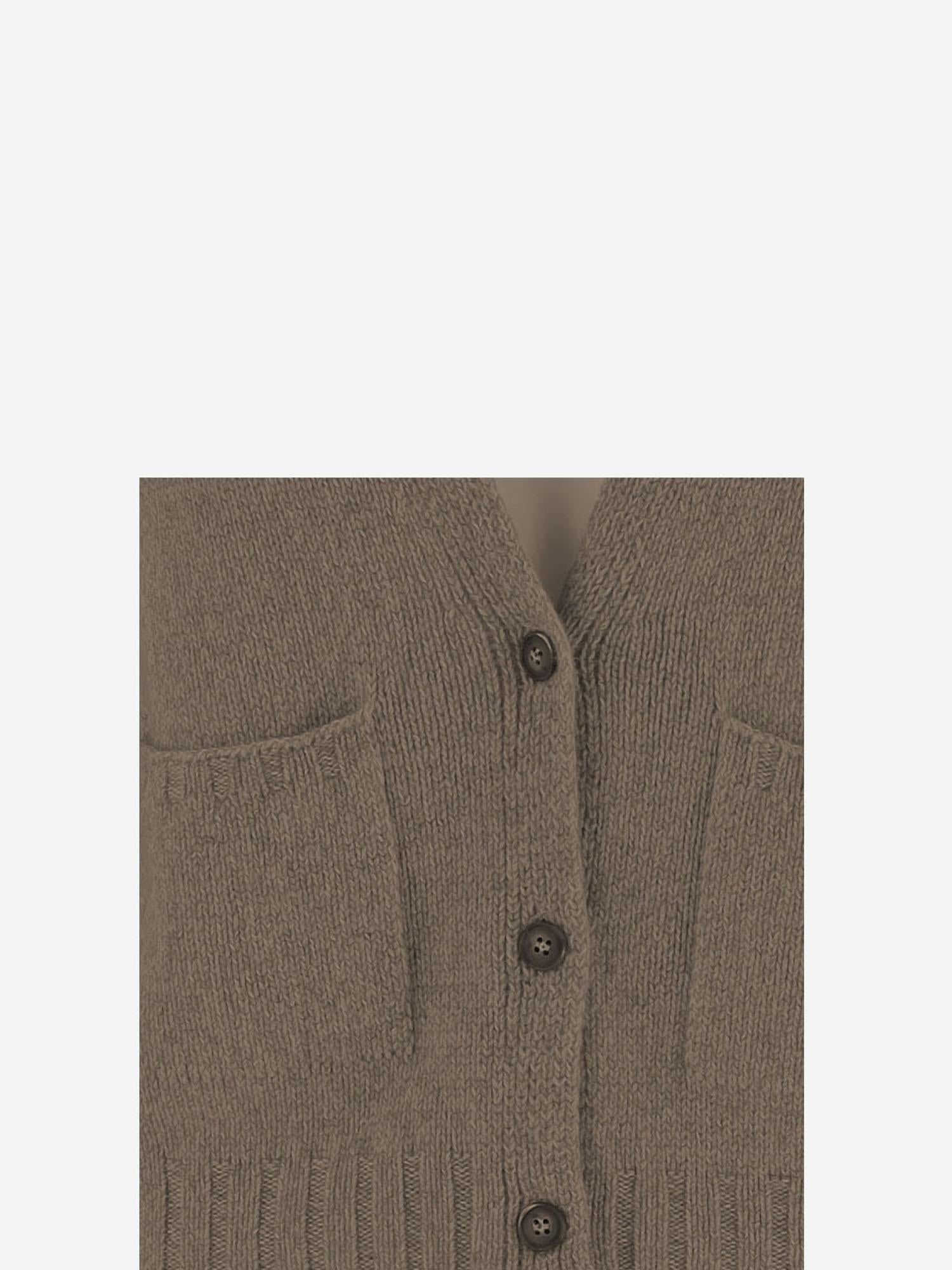 CARDIGAN IN CASHMERE D229WS BROWNMOULINE OLIVER LATTUGHI
