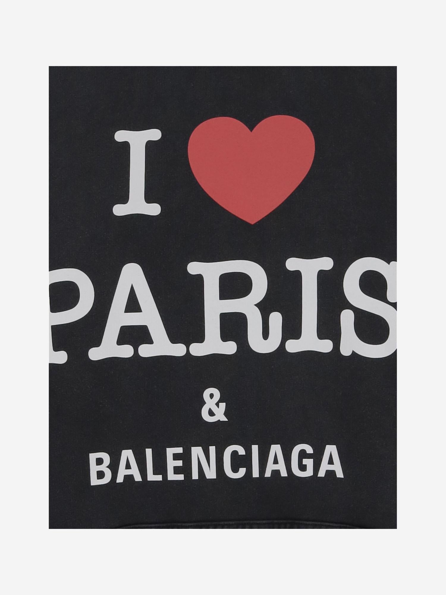 FELPA I LOVE PARIS & BALENCIAGA IN COTONE 803265 TRVM61041 BALENCIAGA