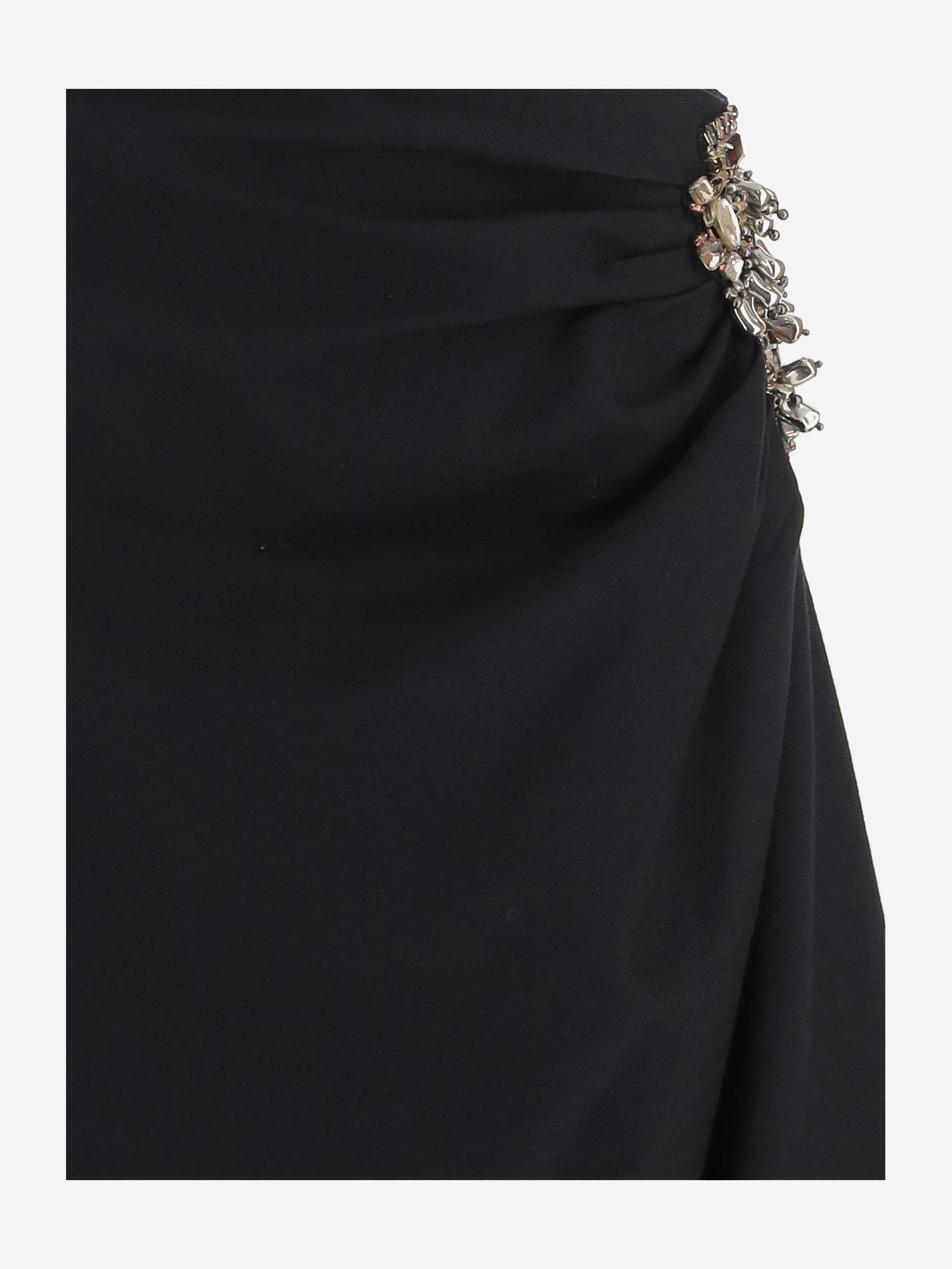GONNA IN LANA CON DRAPPEGGIO E APPLICAZIONE DECORATIVA 010880 2193509 DRIES VAN NOTEN