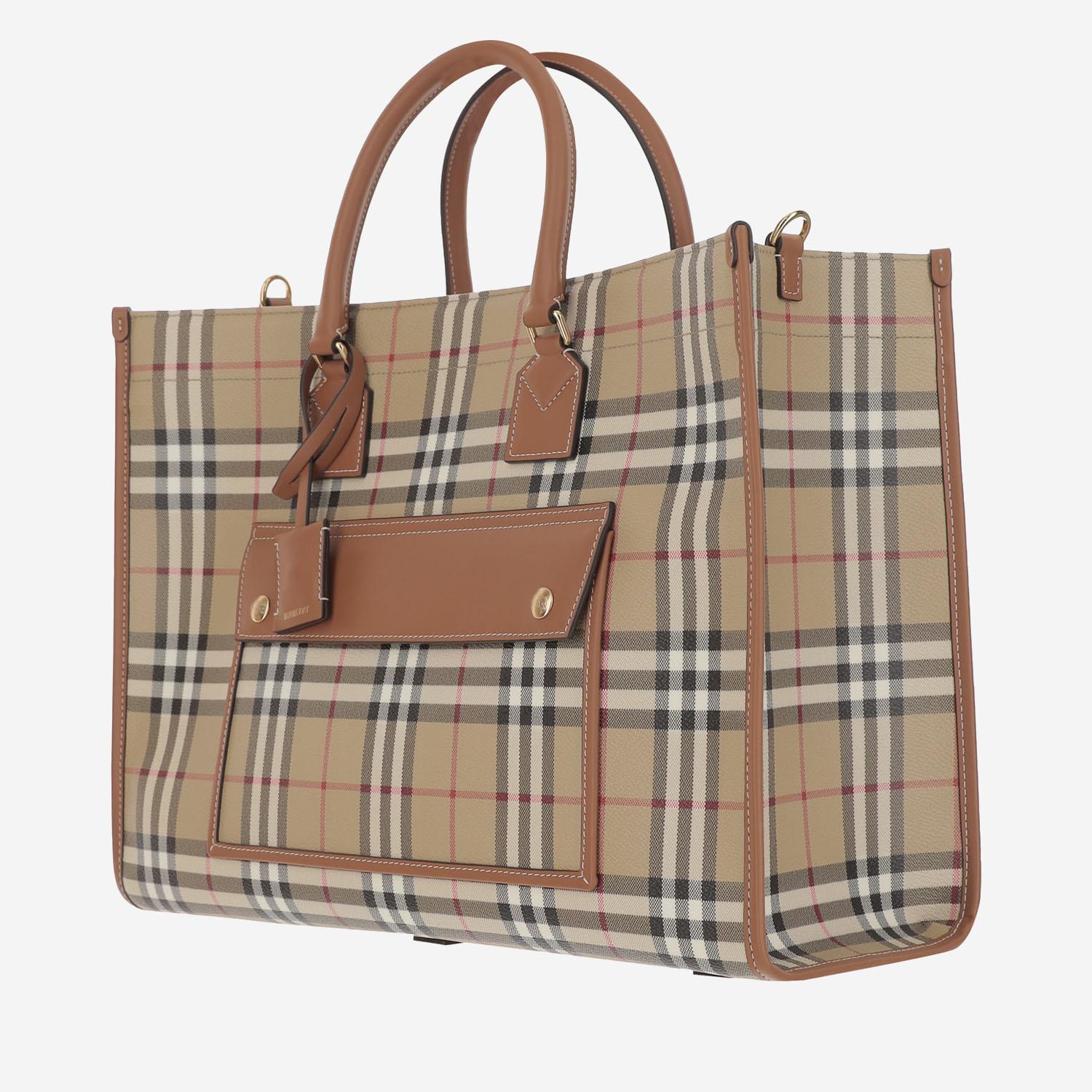 Tote Freya media 8109792 VNTG CHK/BRIAR BROWN BURBERRY