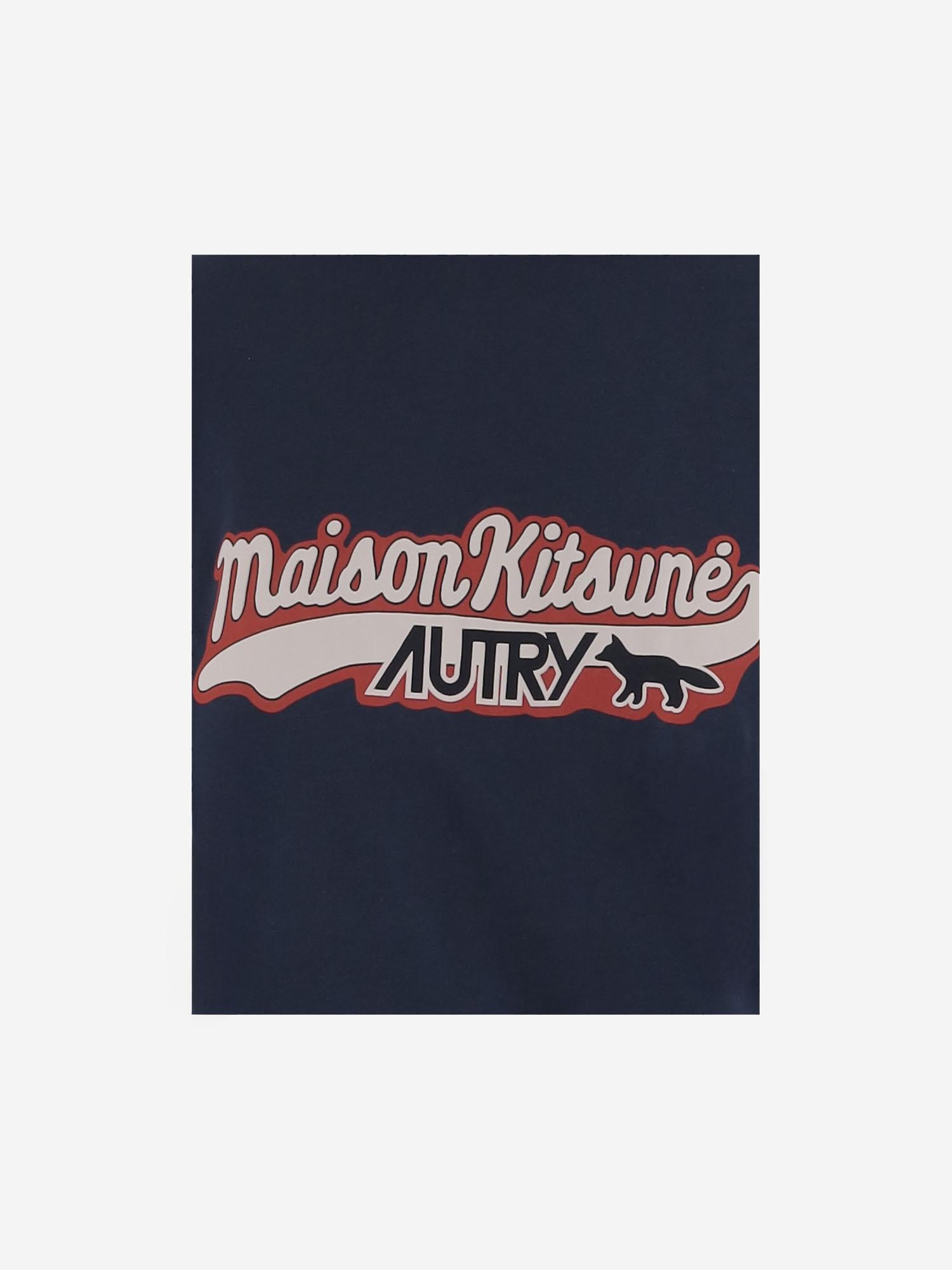 T-SHIRT IN COTONE AUTRY X MAISON KITSUNE TSPXMK2B BLUE AUTRY