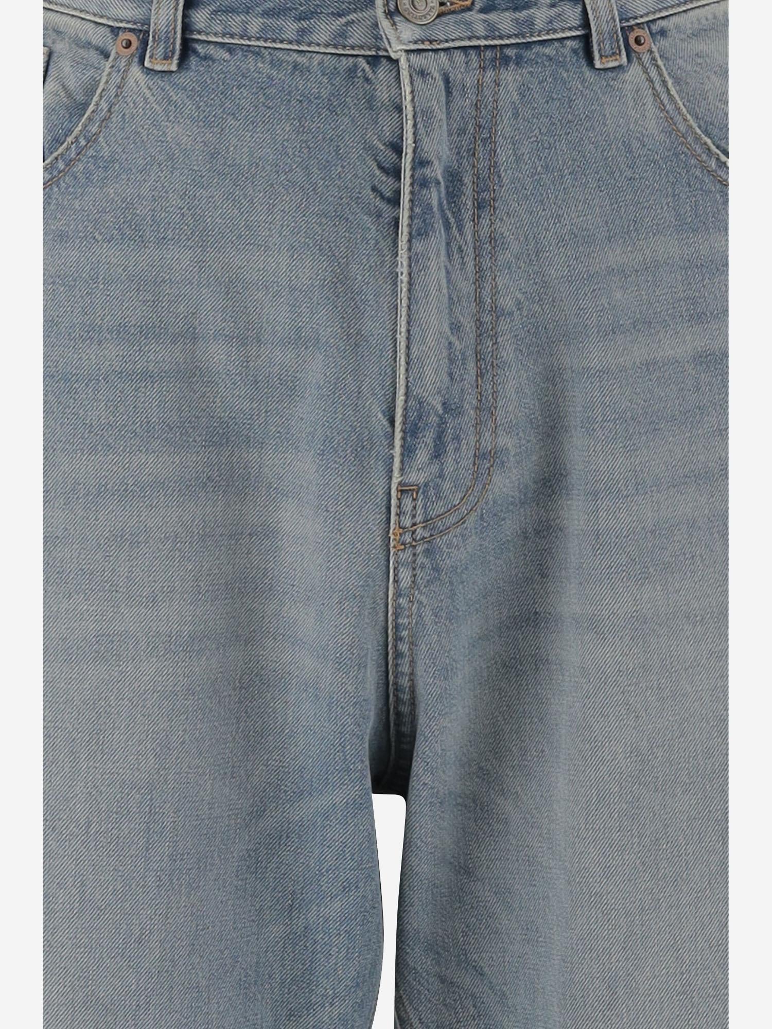 PANTALONI IN DENIM DI COTONE CON FONDO IN JACQUARD 6V3DE05GAS6 558 VALENTINO