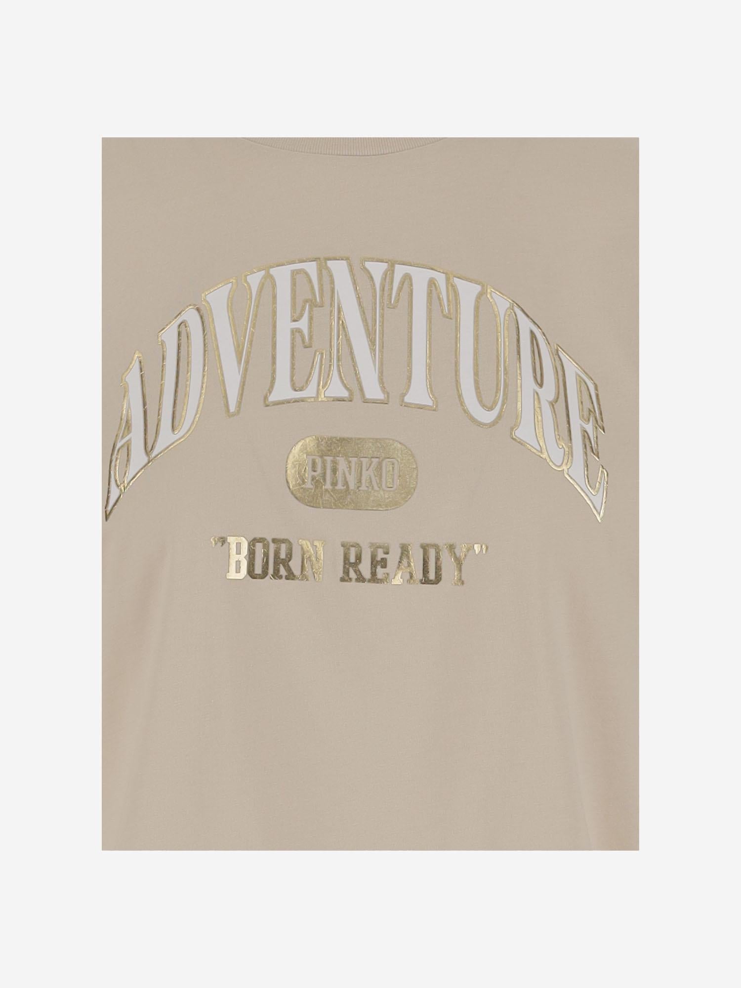 T-SHIRT IN COTONE CON STAMPA LOGO 104604 A2CSC03 PINKO