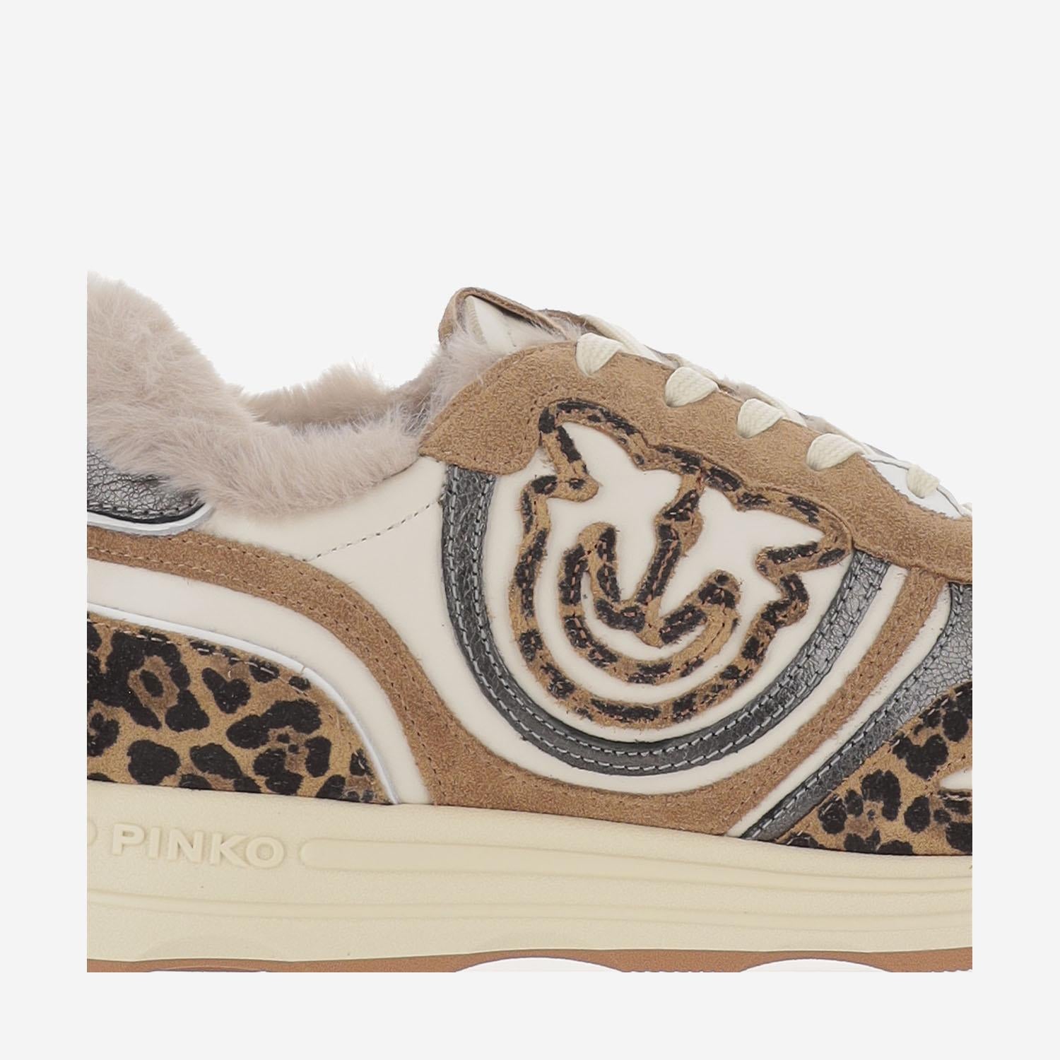 SNEAKERS ZOE 01 IN PELLE CON MOTIVO LEOPADRATA SS0087 P121M36 PINKO