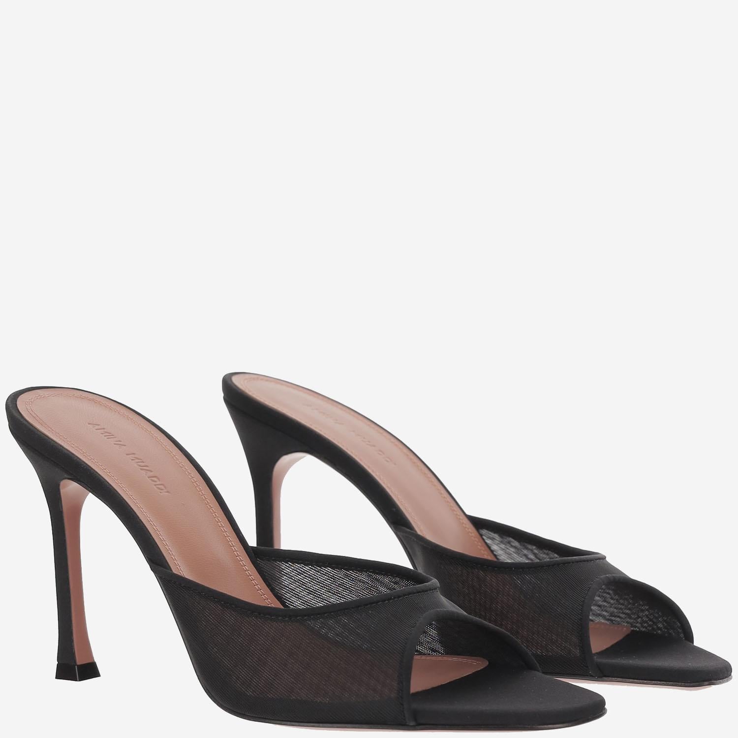 Mules Alexa in mesh ALEXAMESHSLIPPER BLACK AMINA MUADDI