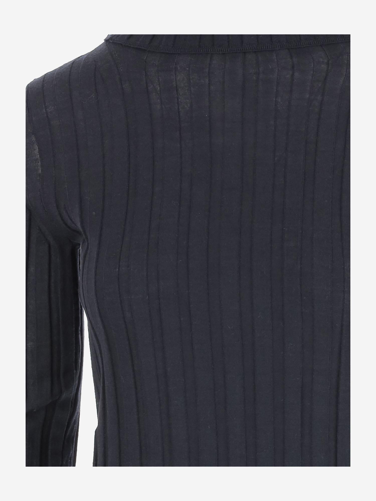 MAGLIA IN LANA E SETA A COSTE 6252K21070 MIDNIGHT CARVEN