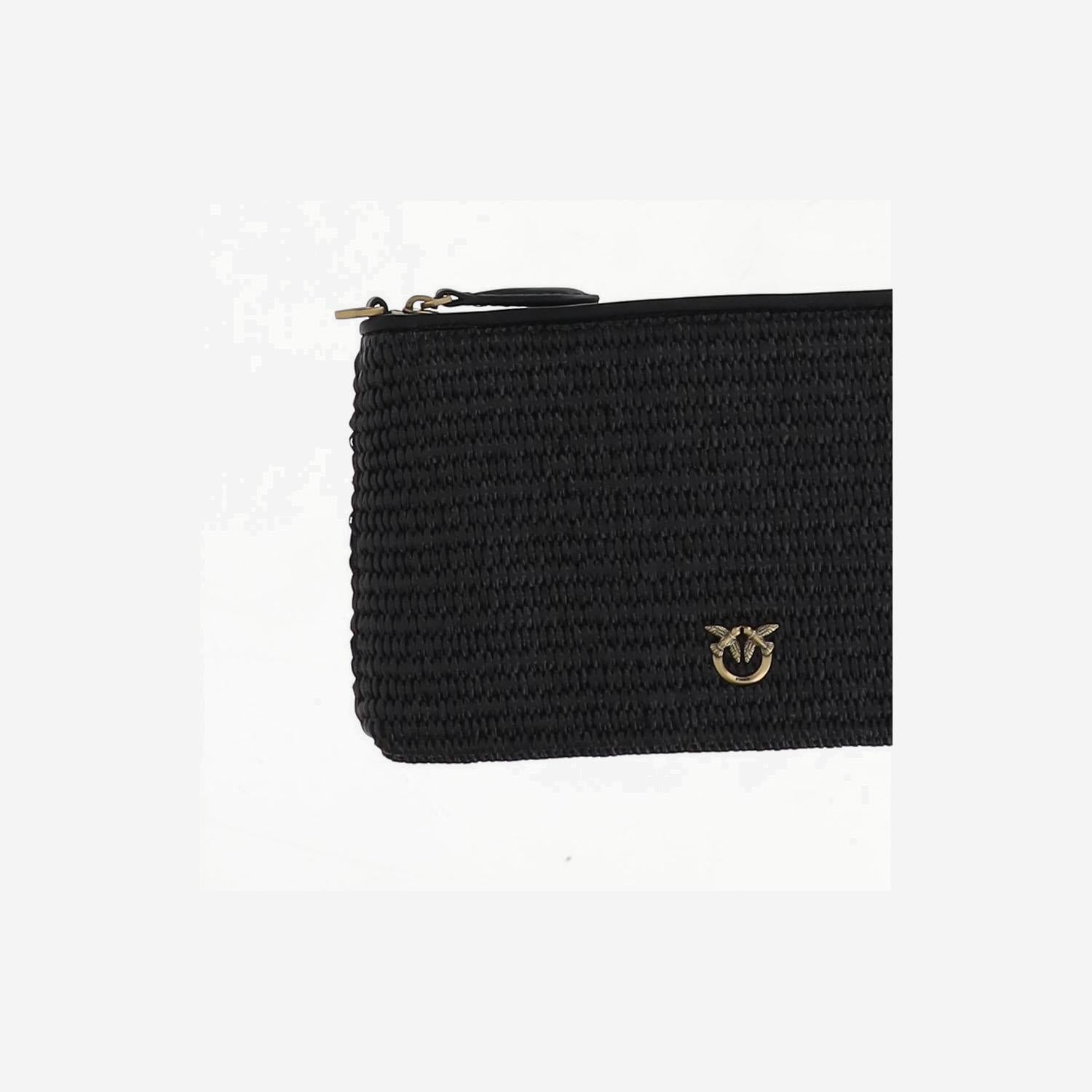 Borsa piatta a tracolla in rafia 104277 A2CFZ99Q PINKO