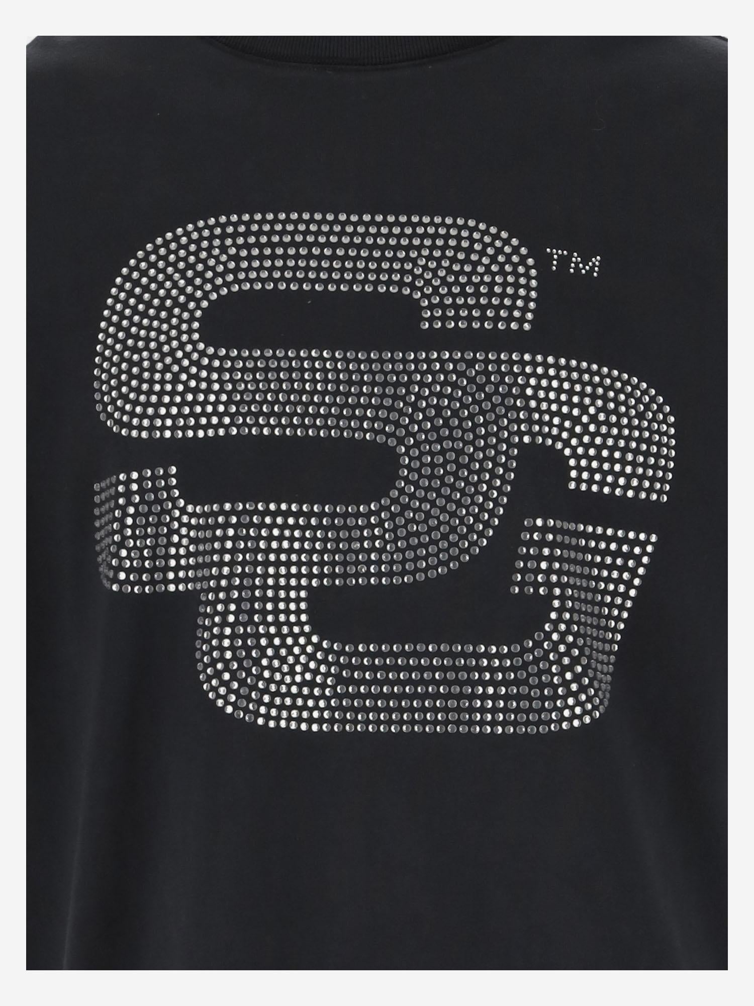 T-SHIRT IN COTONE CON LOGO IN STRASS SG2510108 JETBLACK SUMMER GAMES