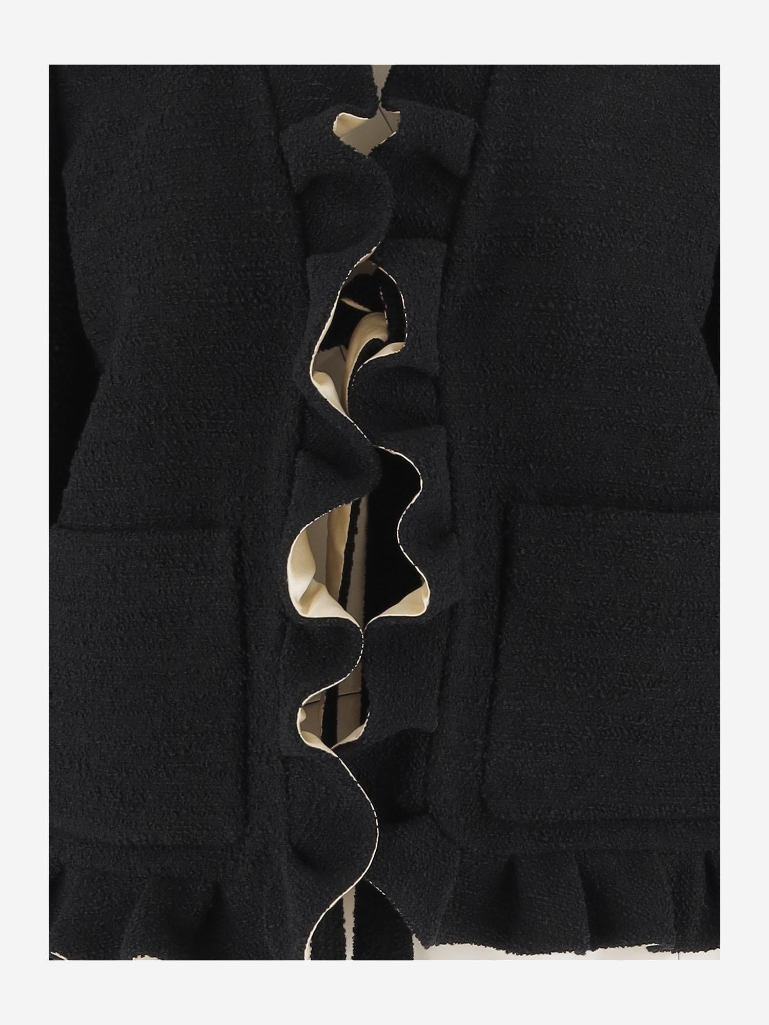 GIACCA IN MISTO LANA CON DETTAGLI RUCHES 7B3CE4M0 7LV0NO VALENTINO