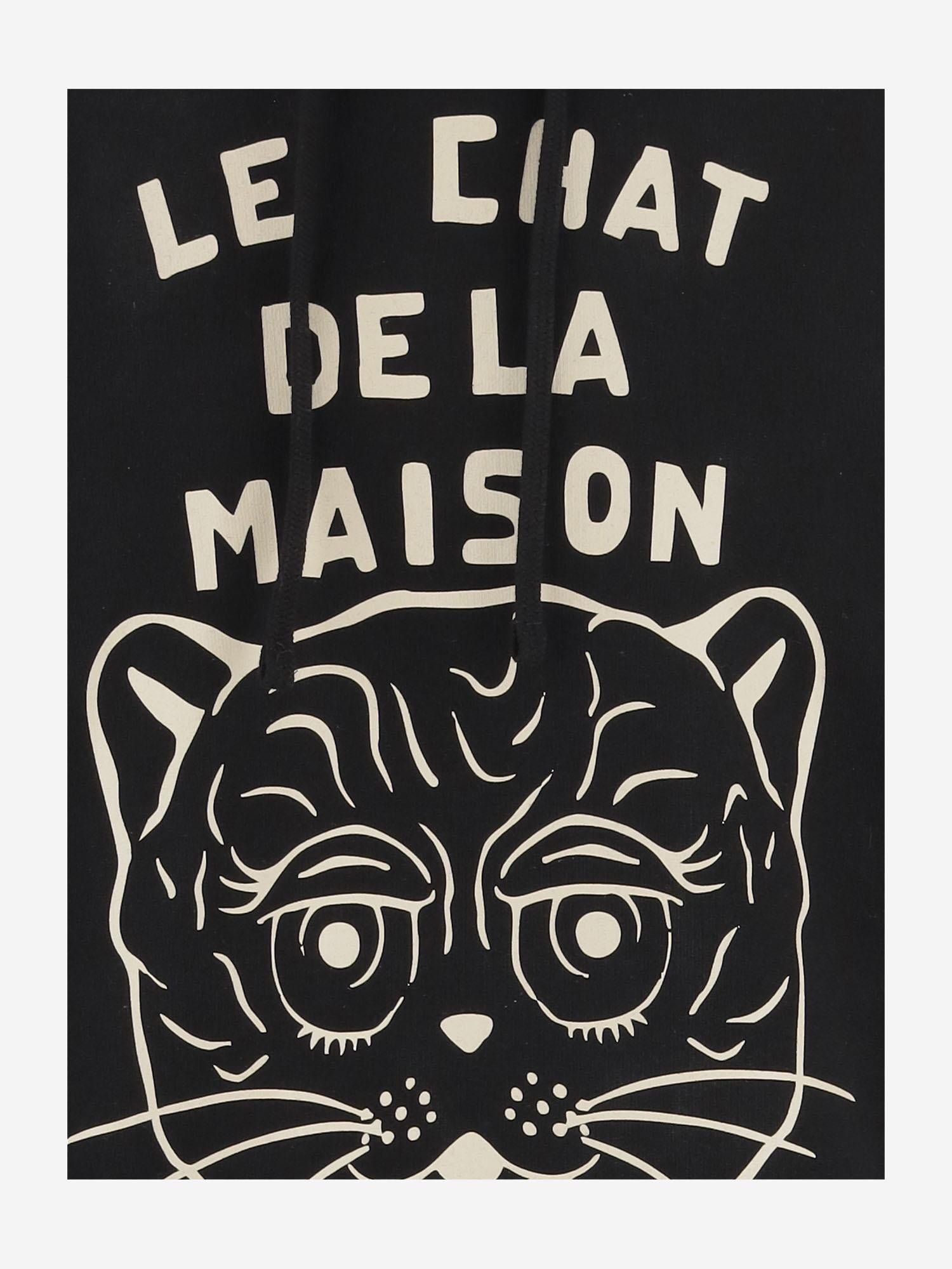 FELPA IN COTONE STAMPATO CHAT DE LA MAISON 7V3MF28N B339RA VALENTINO