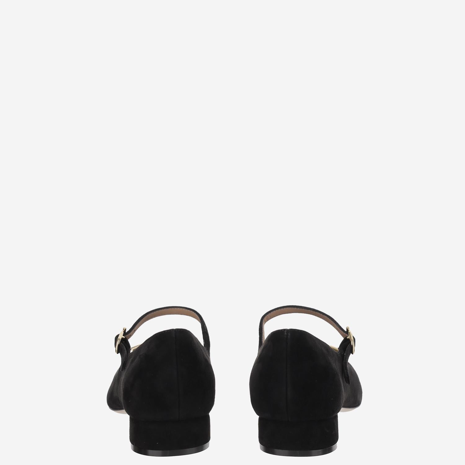 BALLERINE IN PELLE SCAMOSCIATA MARRY2 001NERONEROAMARETTI SALVATORE FERRAGAMO