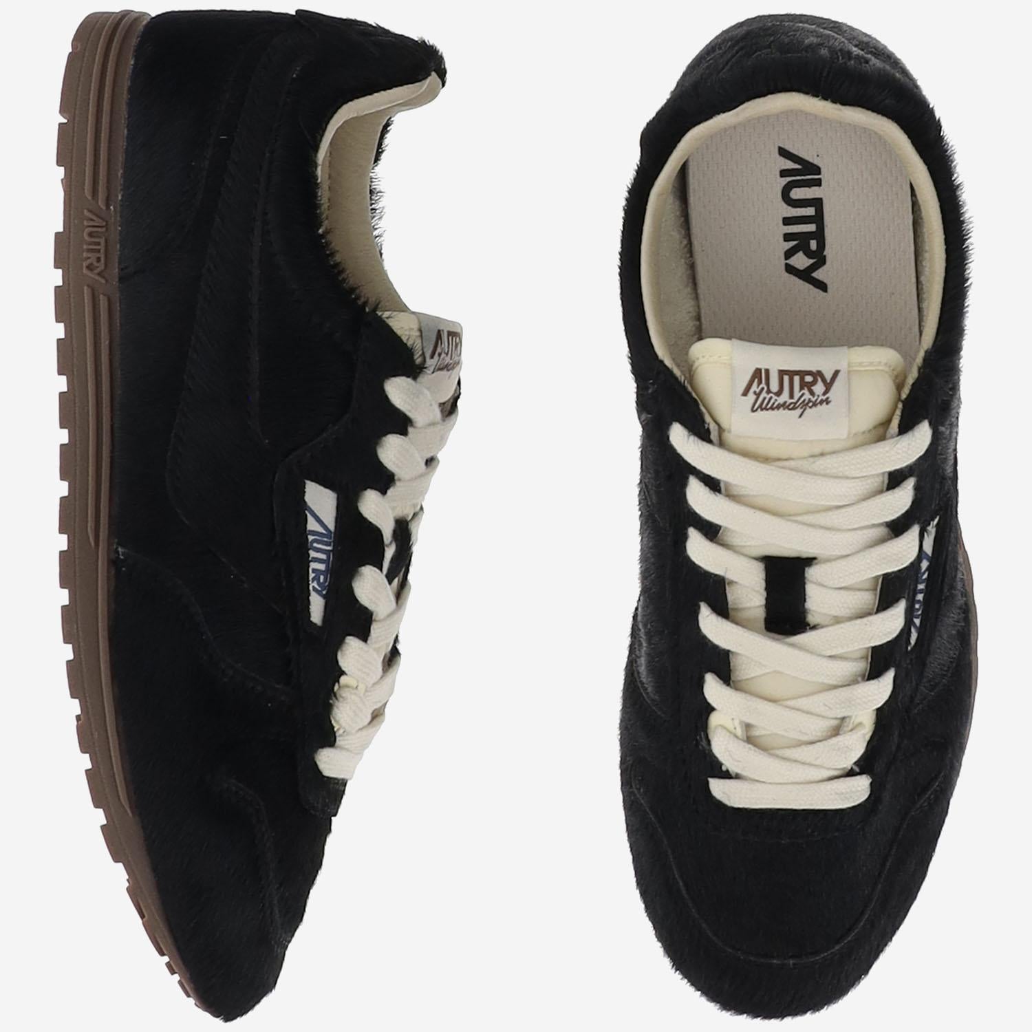 SNEAKERS WINDSPIN IN PELLE WSLWYN01 BLKIVORY AUTRY