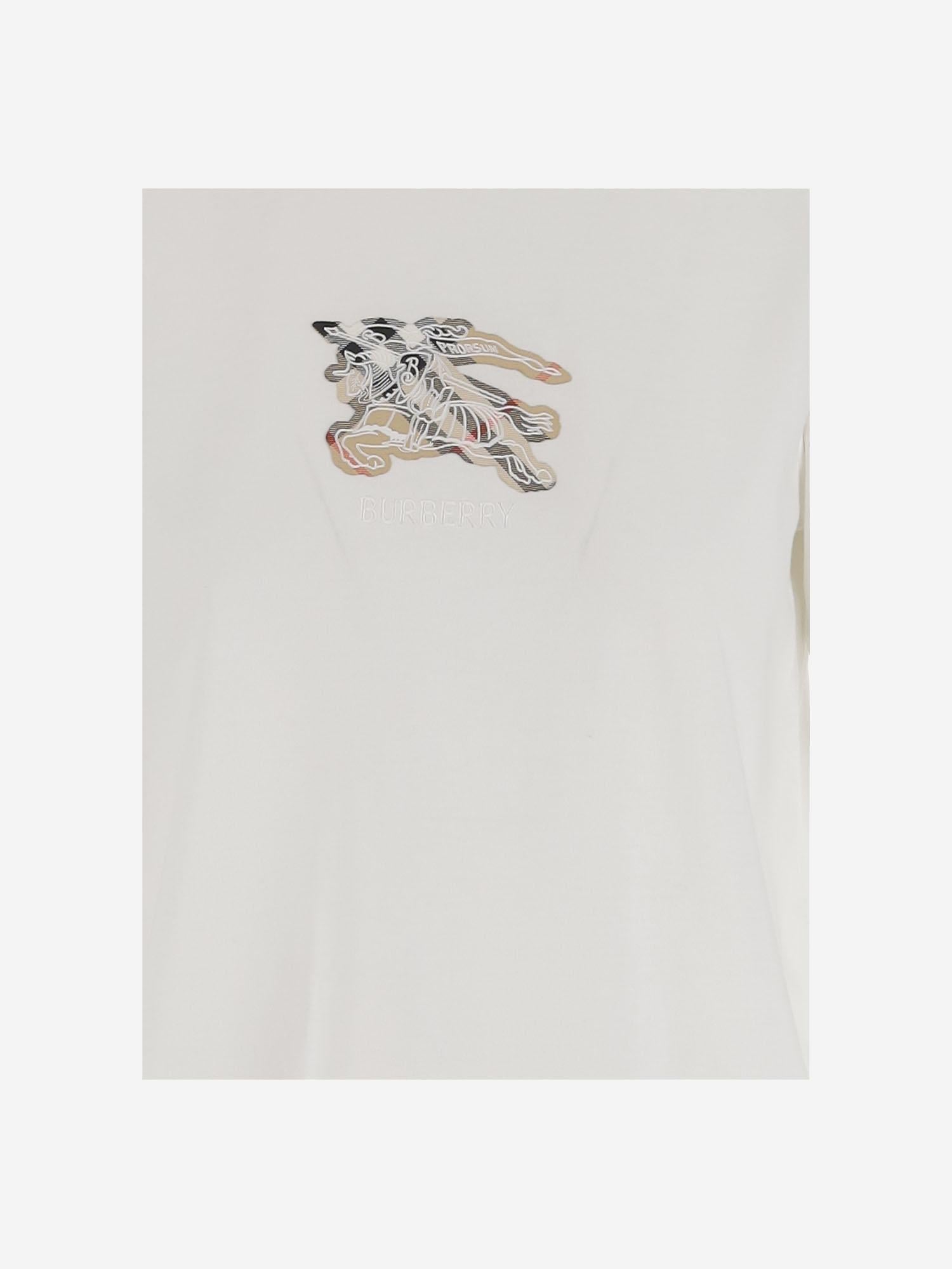 T-SHIRT IN COTONE CON LOGO 8116161 CHALK BURBERRY