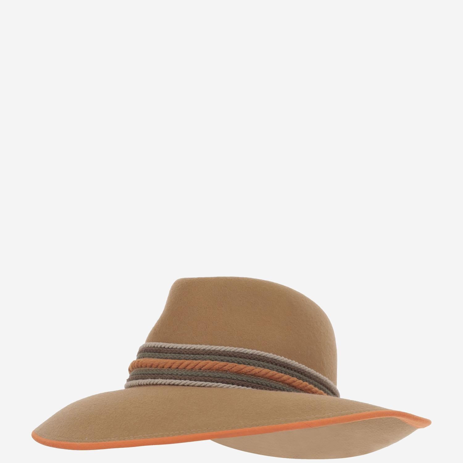 CAPPELLO fedora IN LANA CAMELFEDORAHATTERRACOTARIBBON NATURAL ALEXIA ALVAREZ DE TOLEDO
