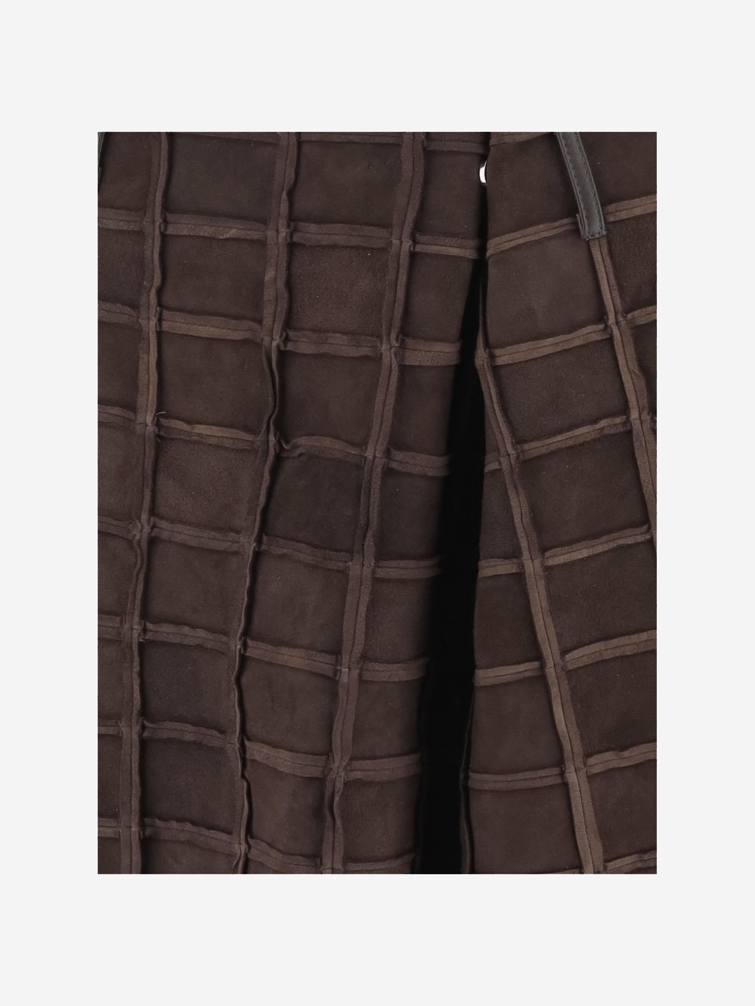 GONNA IN PELLE CON MOTIVO QUADRATO S010 LEASQBROWN NICCOLO PASQUALETTI