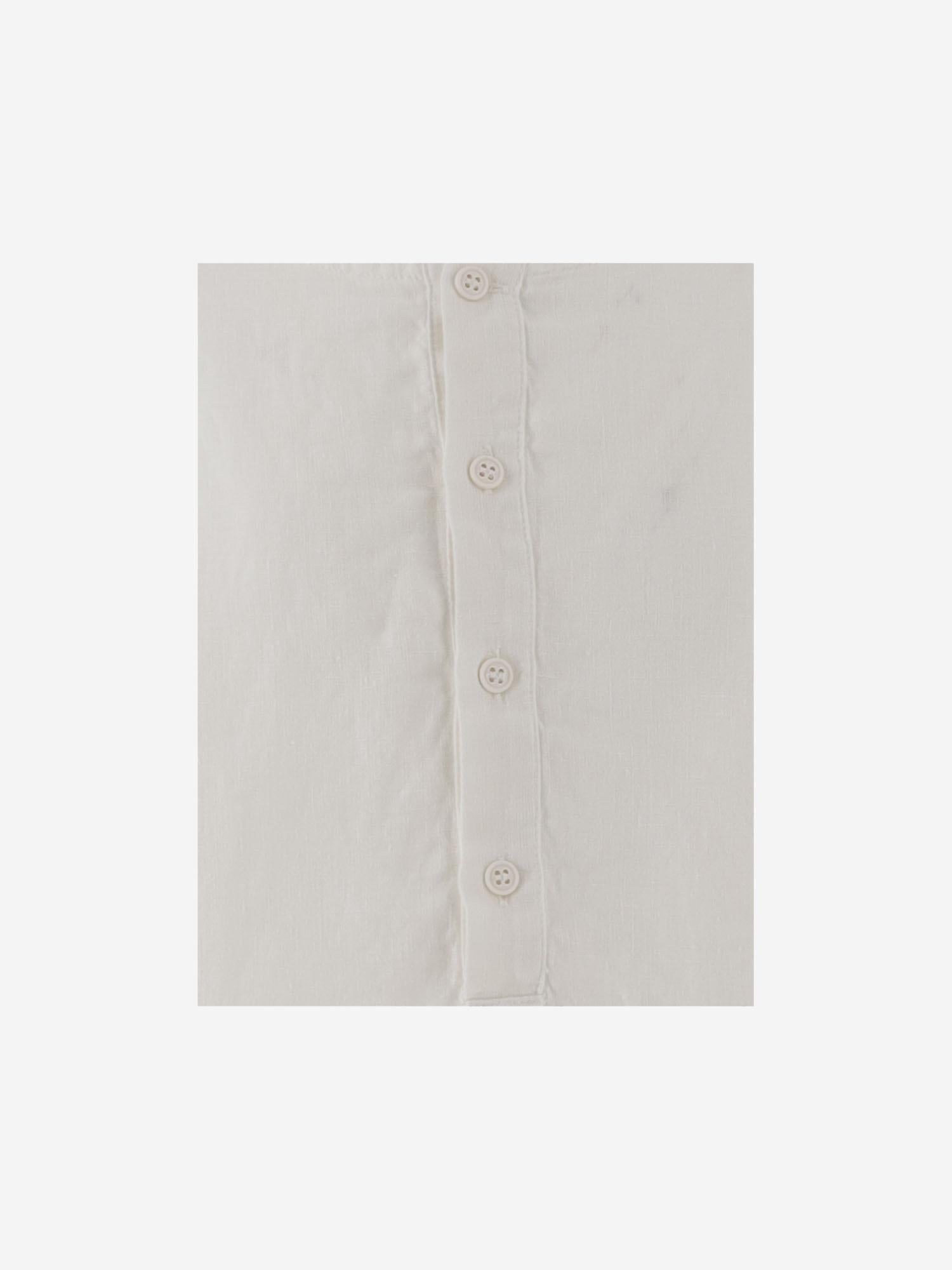 Camicia in lino con arricciature P25CL253L6006 100 IL GUFO KIDS