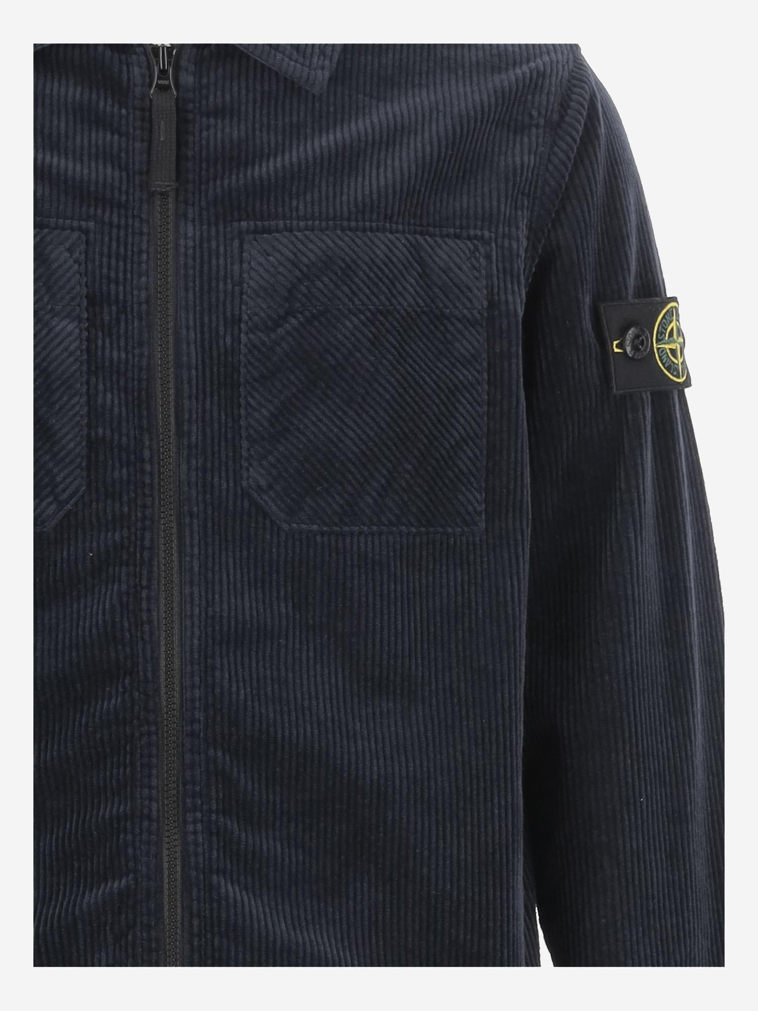 CAMICIA IN VELLUTO DI MISTO COTONE STRETCH 1200003 S0199V0020 STONE ISLAND KIDS