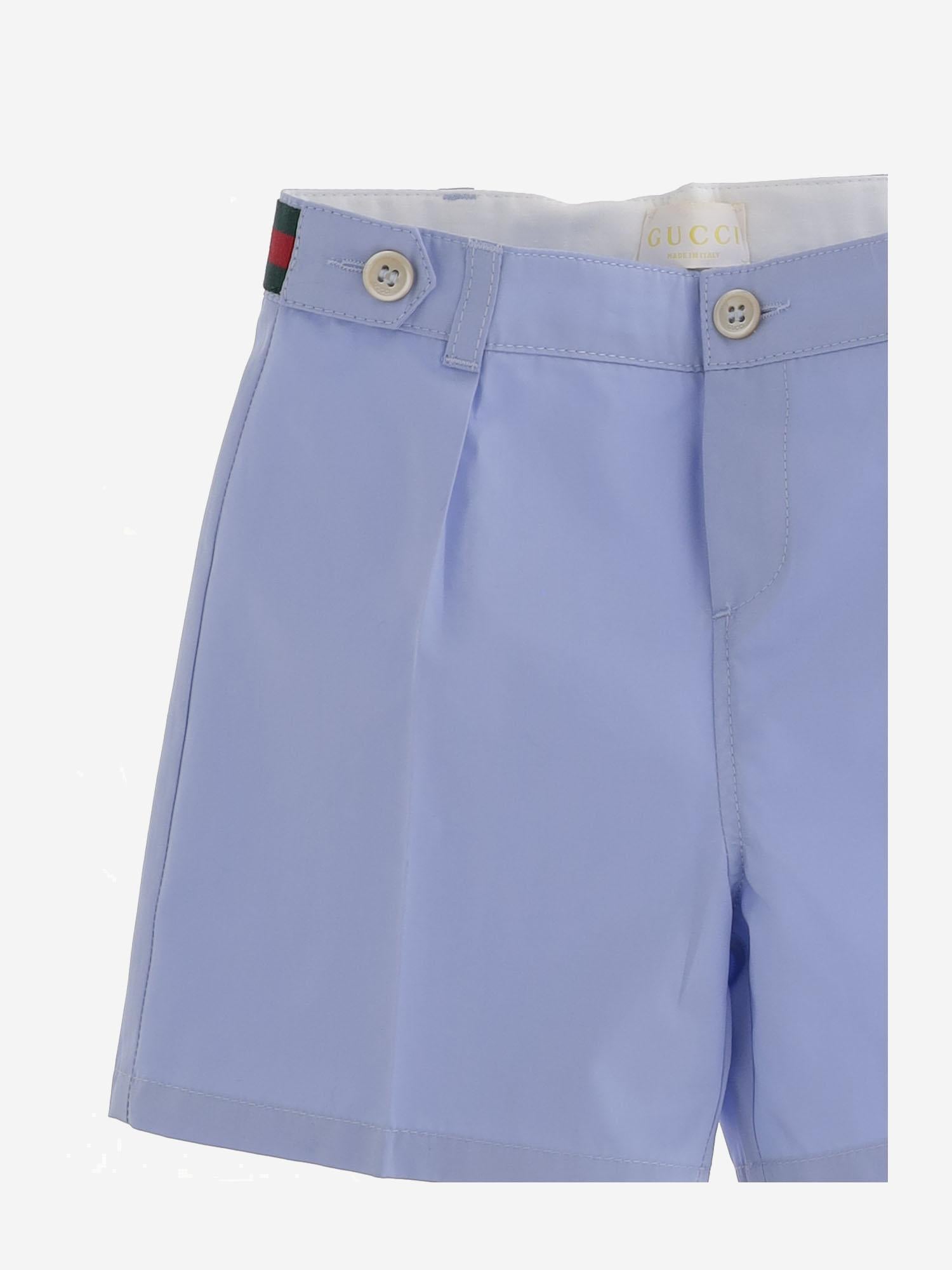 SHORTS IN POPELINE DI COTONE 810878 XWA3E4850 GUCCI KIDS