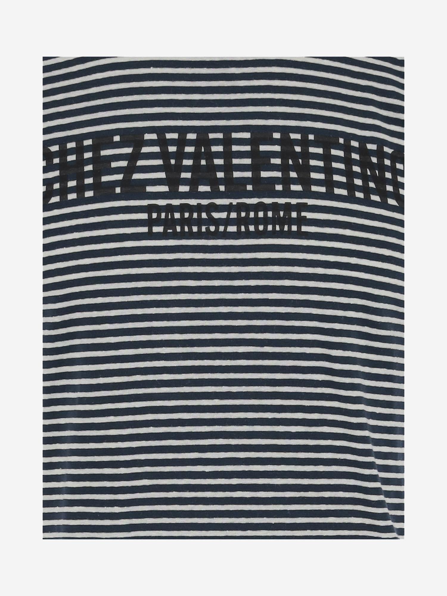 T-SHIRT A RIGHE CON STAMPA LOGO 6V3MG16SAPY RGY VALENTINO