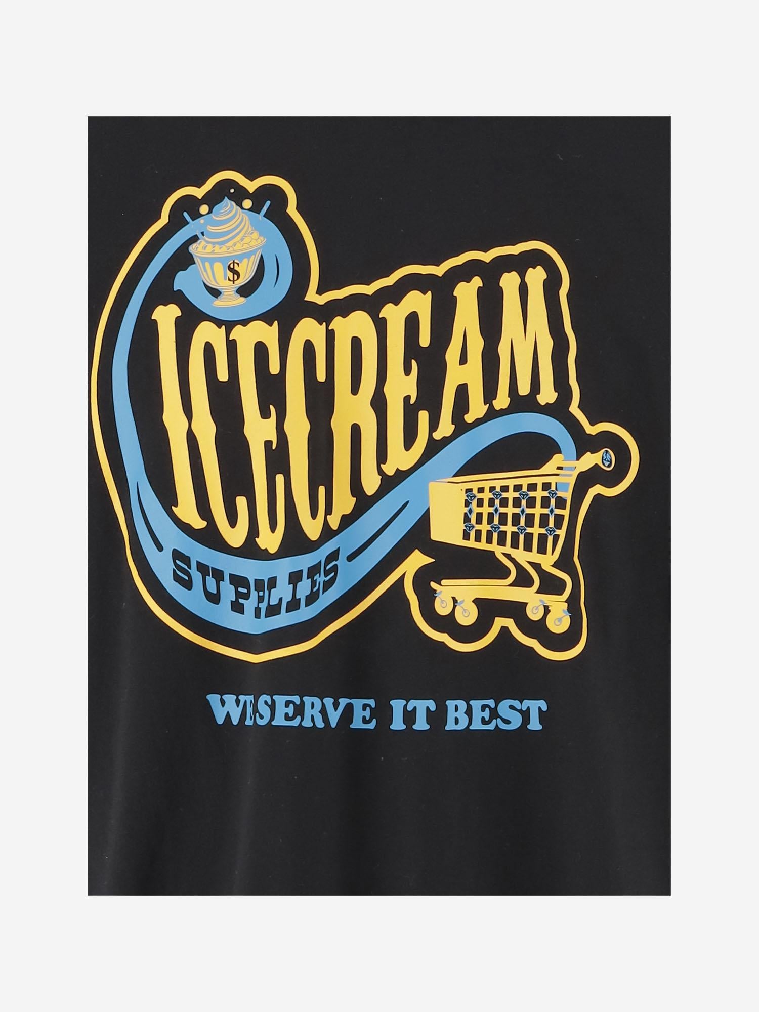 T-SHIRT IN COTONE CON LOGO IC25349 BLACK ICECREAM