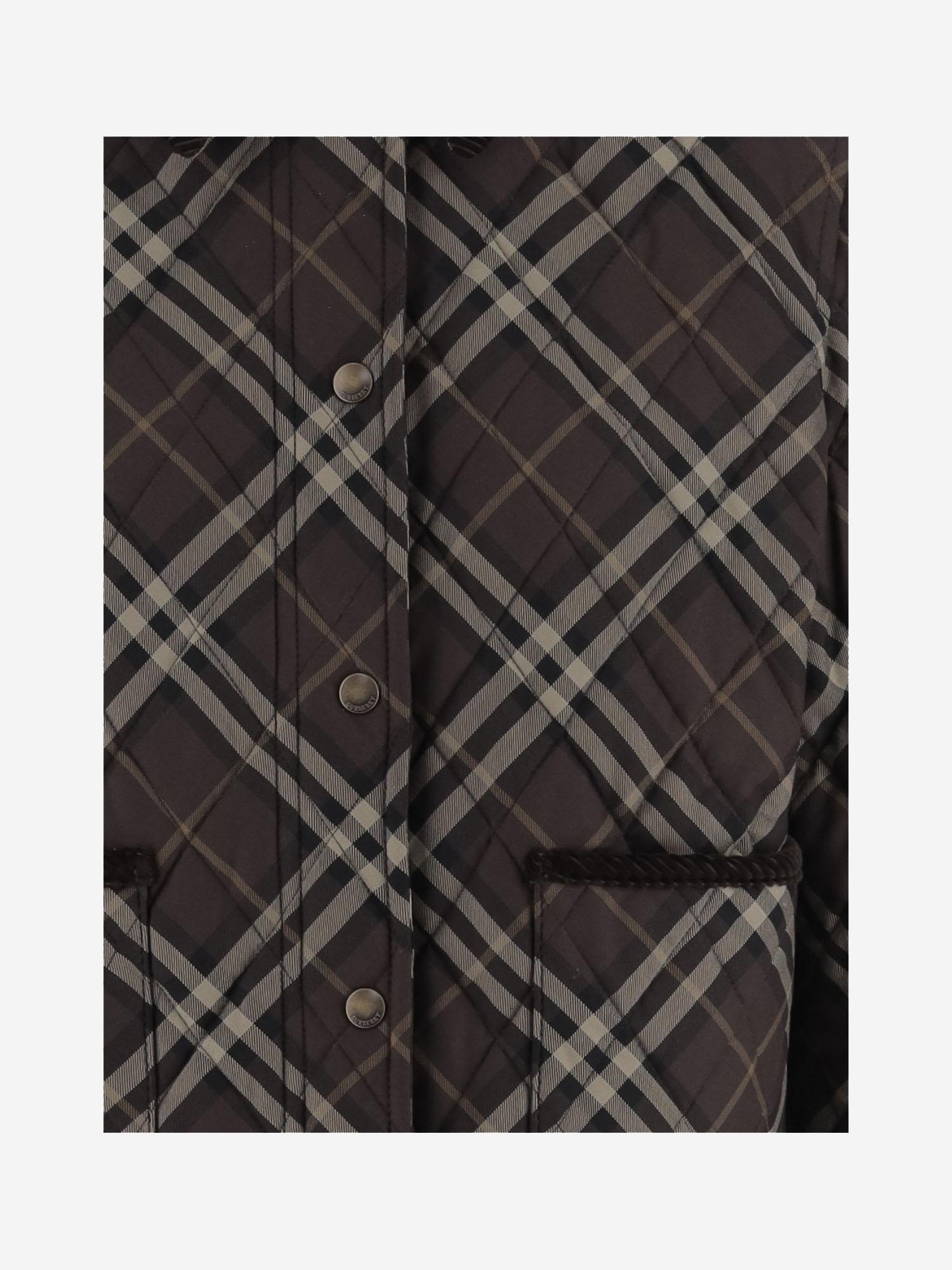 GIUBBOTTO TRAPUNTATO IN COTONE CON MOTIVO CHECK 8115975 TRUFFLE IP CHECK BURBERRY