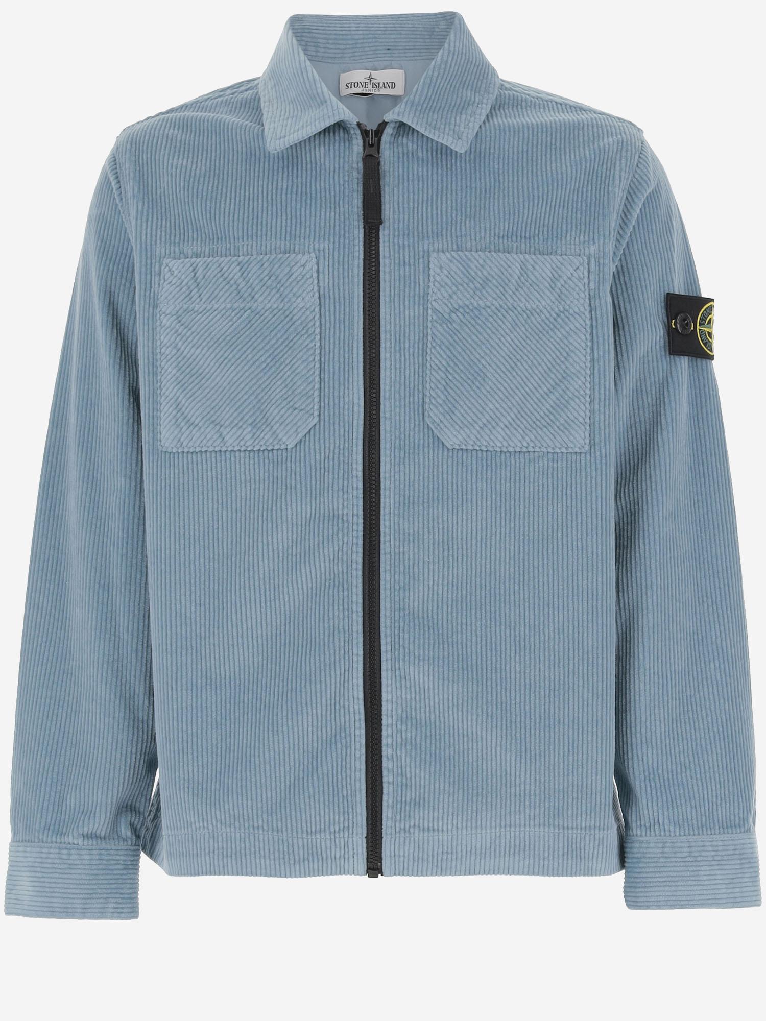CAMICIA IN VELLUTO DI MISTO COTONE STRETCH 1200003 S0199V004A STONE ISLAND KIDS
