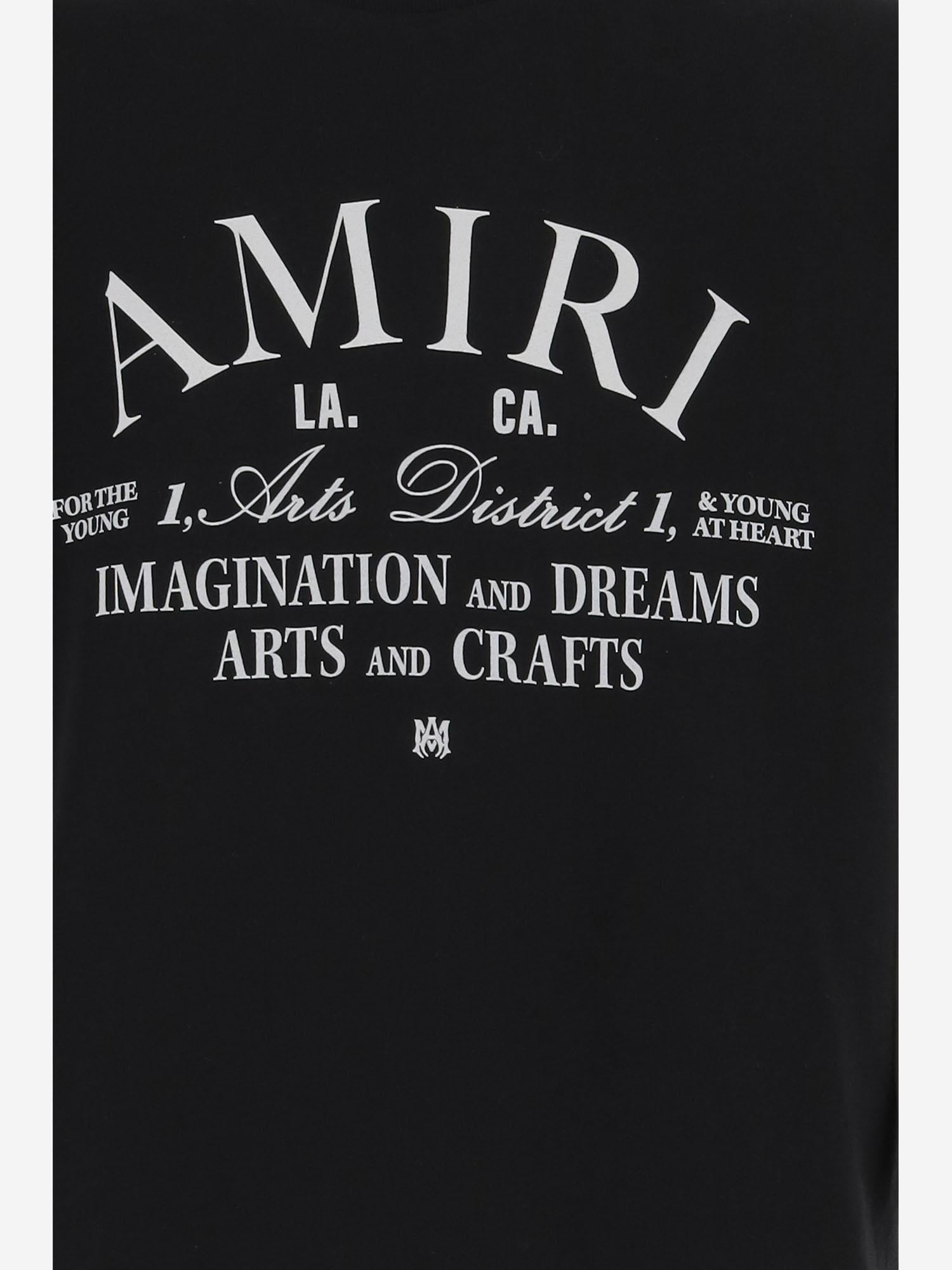 T-SHIRT IN COTONE CON STAMPA LOGO AKJYTE 1011Black AMIRI KIDS