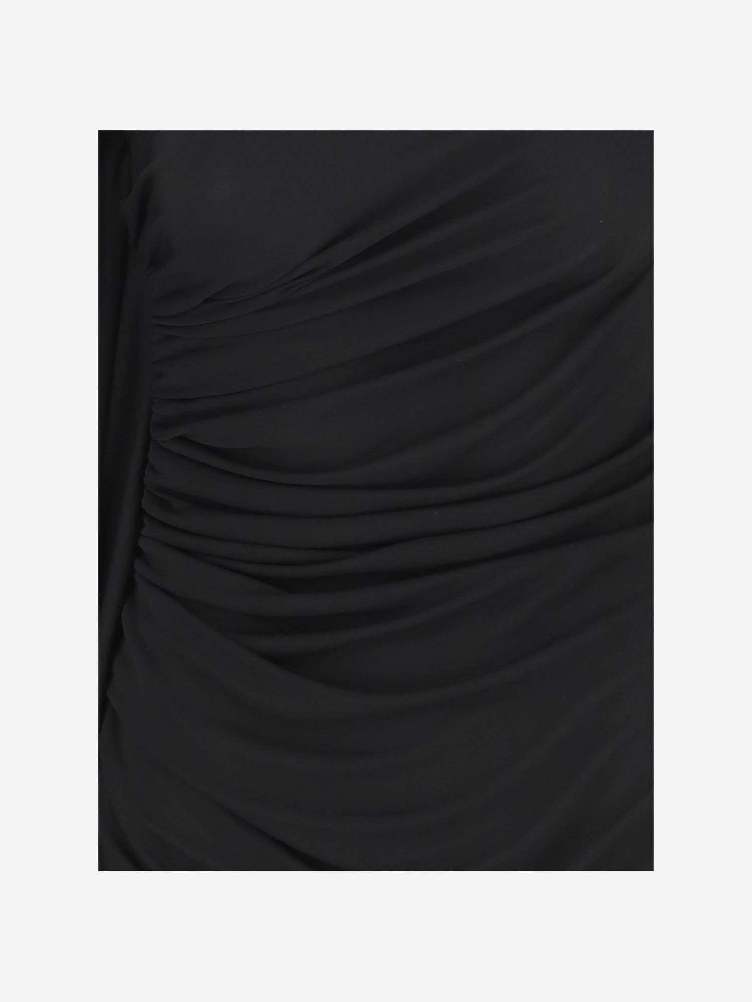 ABITO NERO CON DRAPPEGGIO IN JERSEY DI VISCOSA 819930 V4N201000 BOTTEGA VENETA
