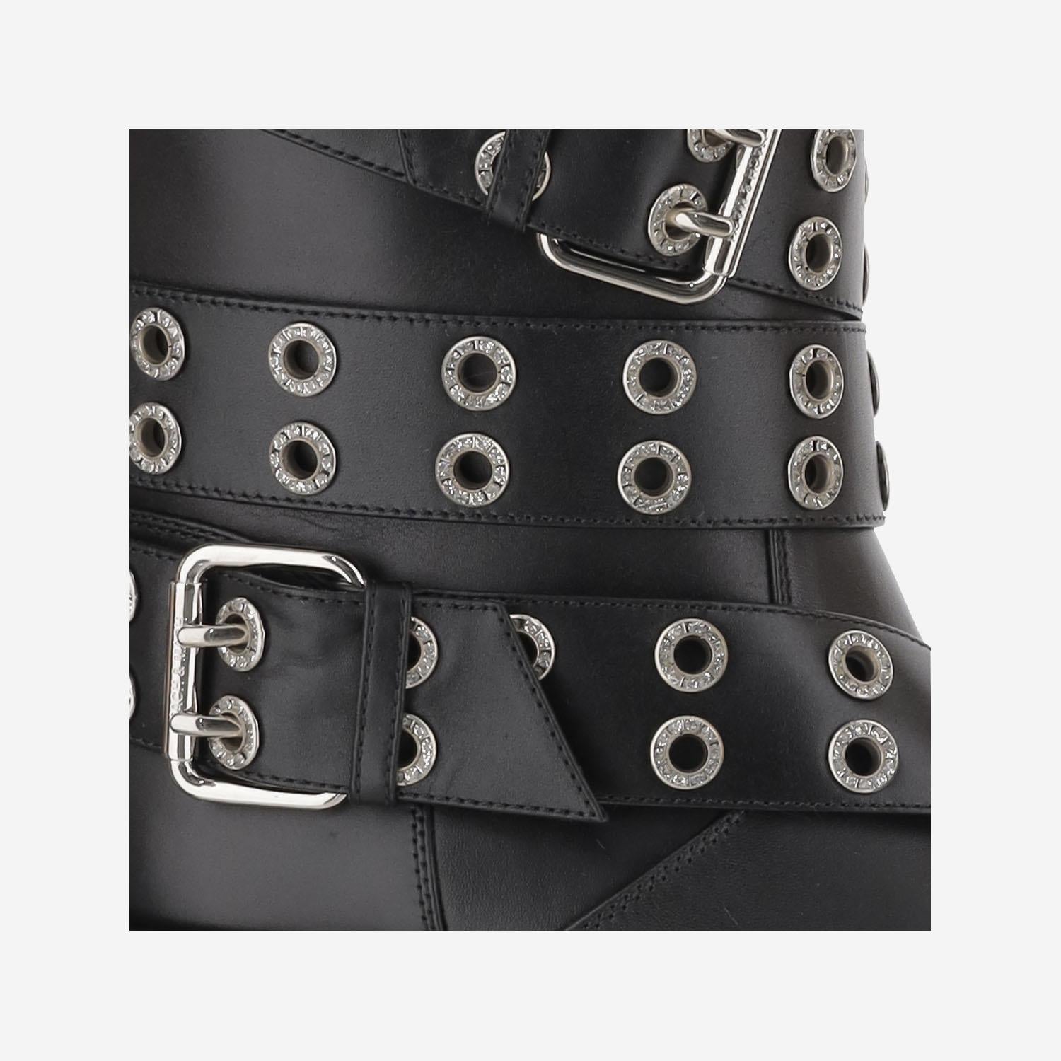 COMBAT BOOTS IN PELLE CON CINTURE E OCCHIELLI S097750 VCLBLK MACH & MACH