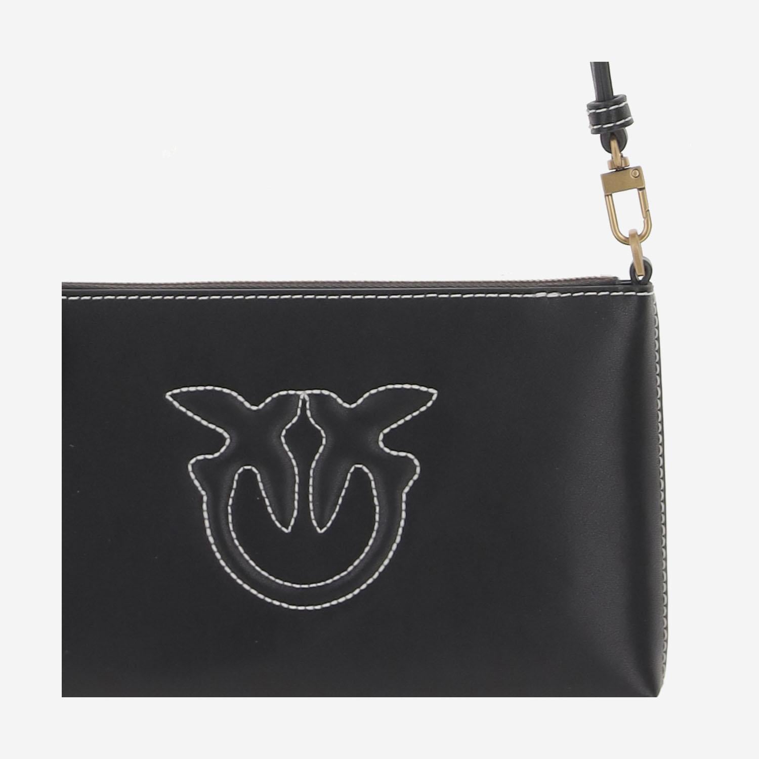 Borsetta piatta a tracolla in pelle 104277 A2ANZ99Q PINKO