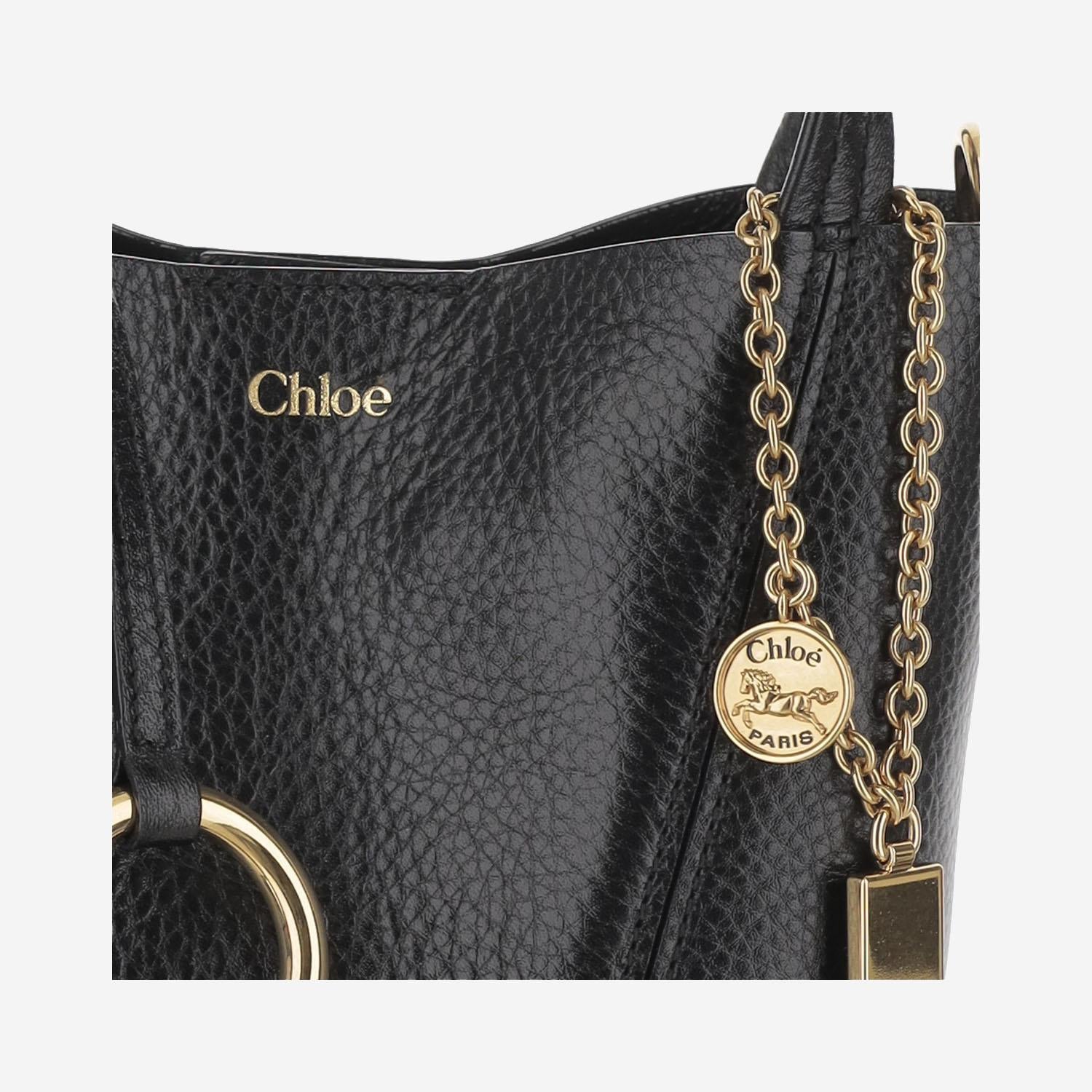 TOTE BAG PICCOLA CHLOÉ SPIN IN PELLE GRANATA CH25SS812N84 001 CHLOE