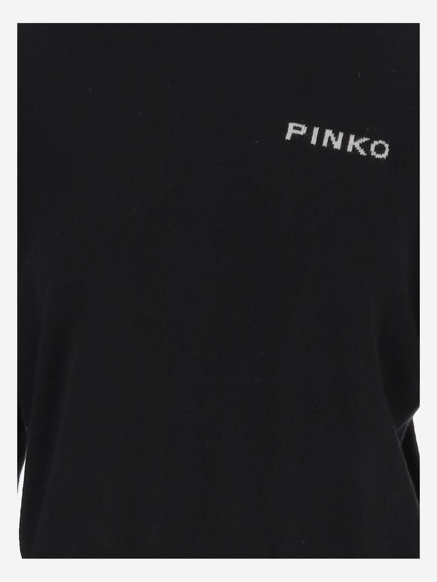 MAGLIONE IN LANA E CASHMERE CON LOGO 105561 A2SIZZ2 PINKO