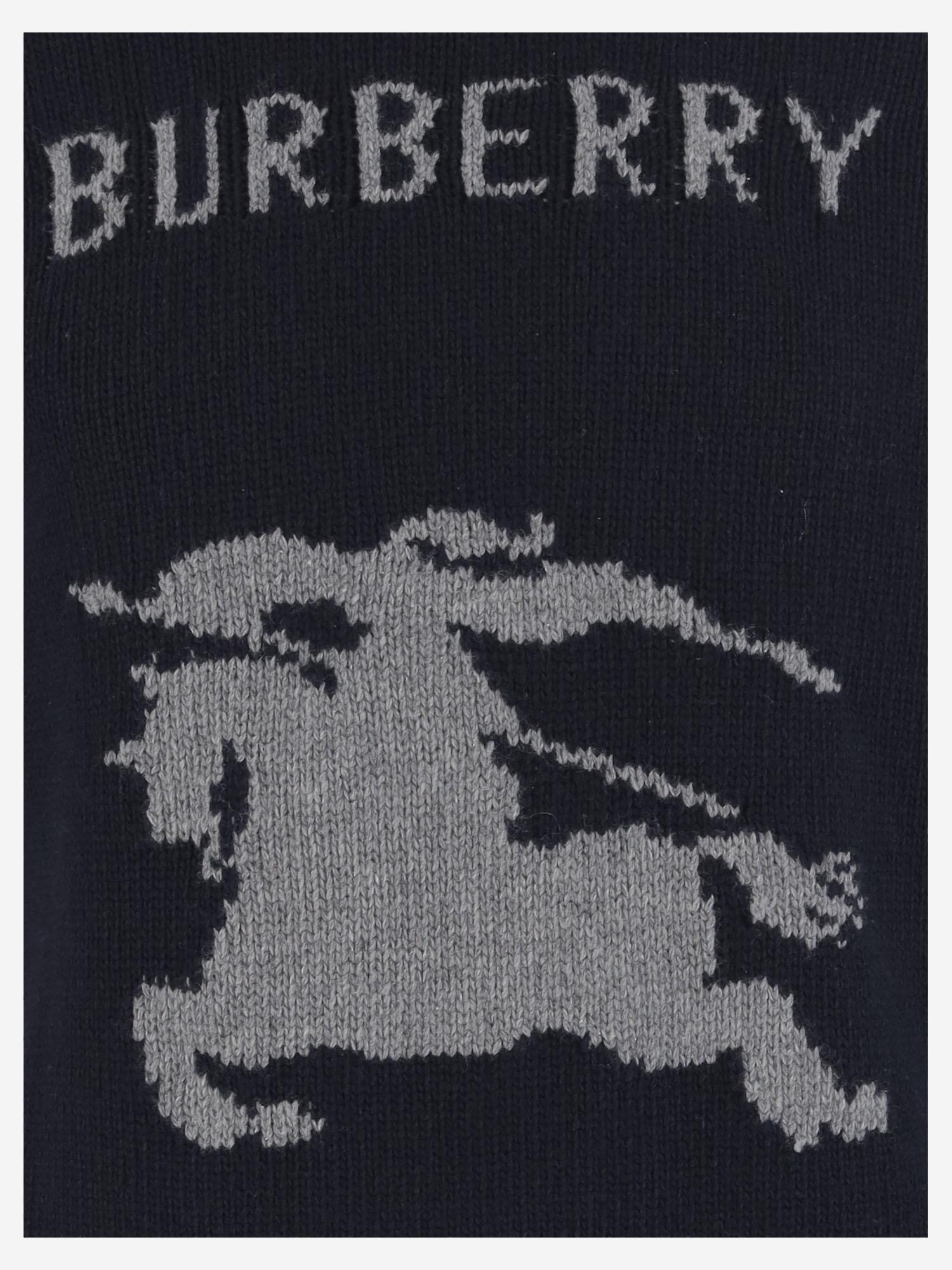 MAGLIONE IN LANA E CASHMERE 8114154 NAVY BURBERRY