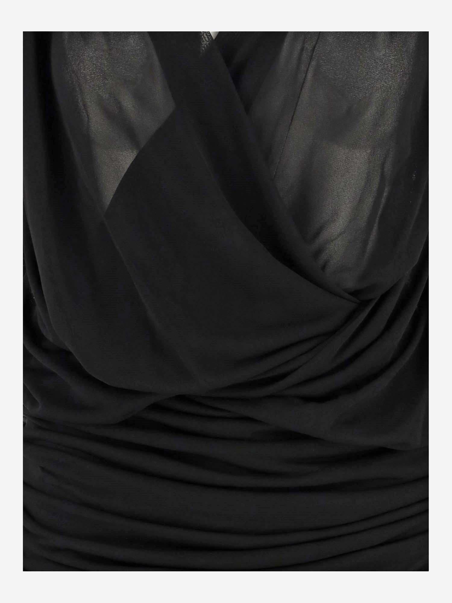 ABITO MIDI IN VISCOSA DRAPPEGGIATA 779418 Y096Q1000 SAINT LAURENT