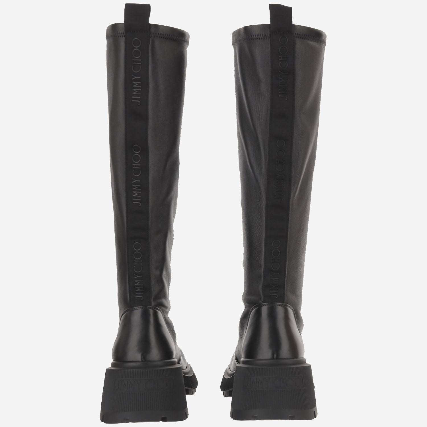 STIVALI IN PELLE LUNEKBFLAT SRNBLACK JIMMY CHOO
