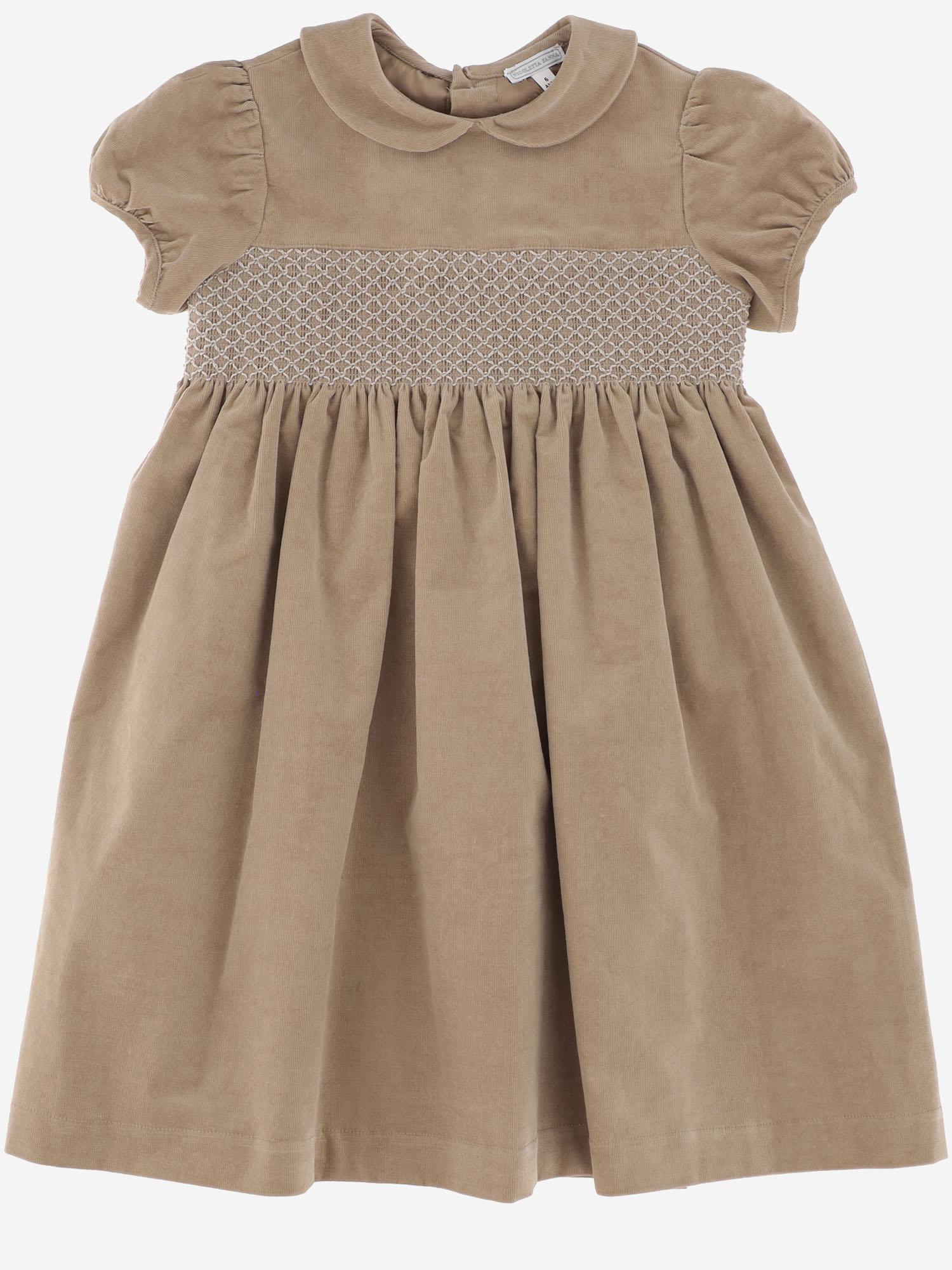 ABITO IN COTONE STRETCH CON SMOCK LILLI 56 NICOLETTA FANNA KIDS