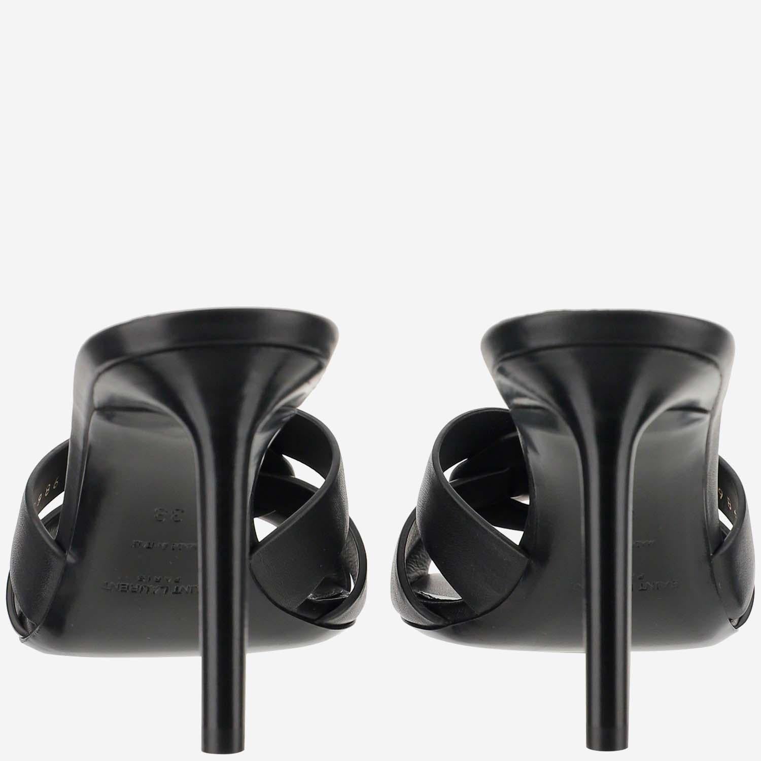 MULES TRIBUTE IN PELLE LISCIA 650986 DWE001000 SAINT LAURENT