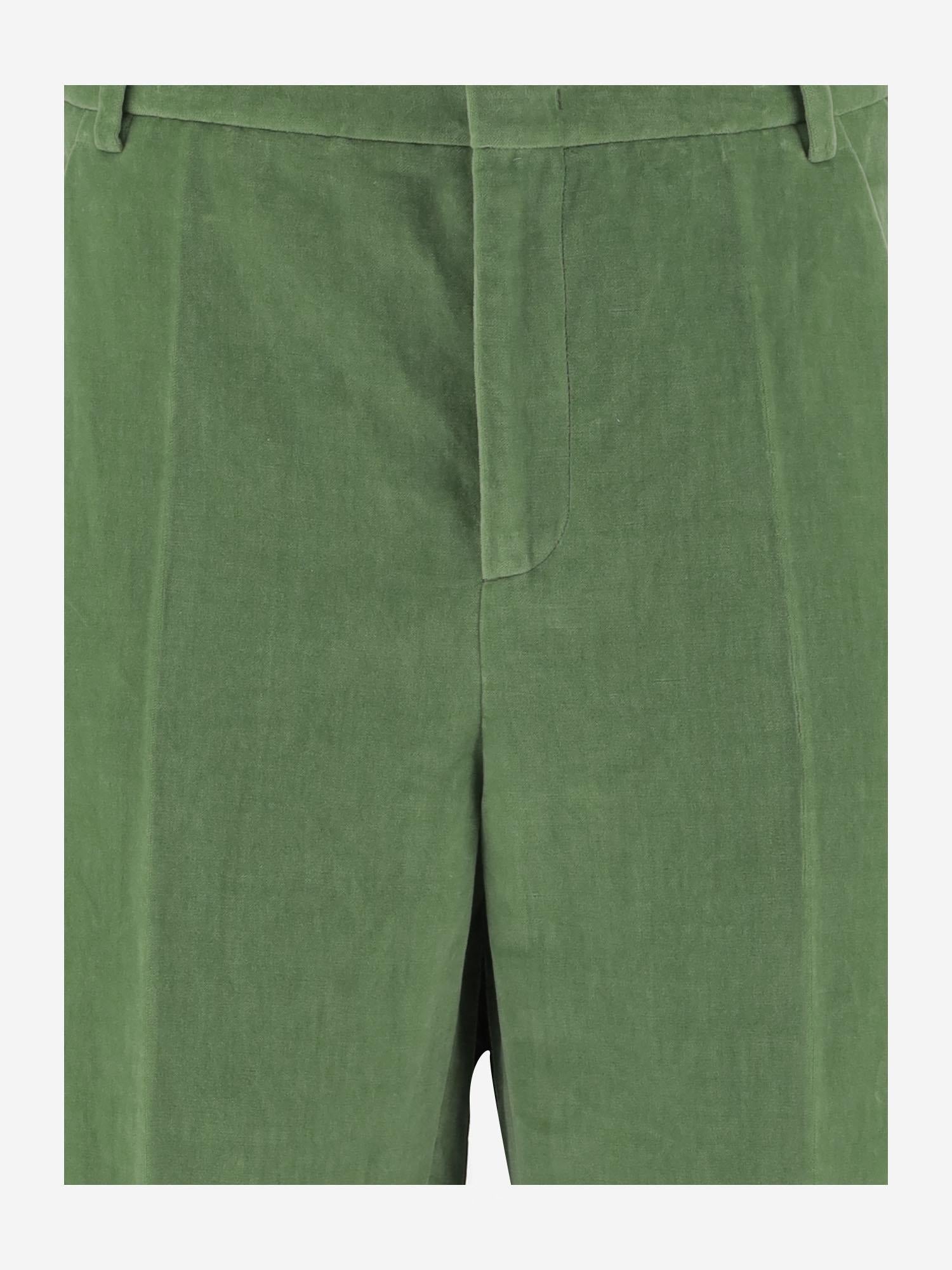 PANTALONI IN COTONE E LINO CON FONDO IN JACQUARD 6V3RBJ74AM2 LR1 VALENTINO