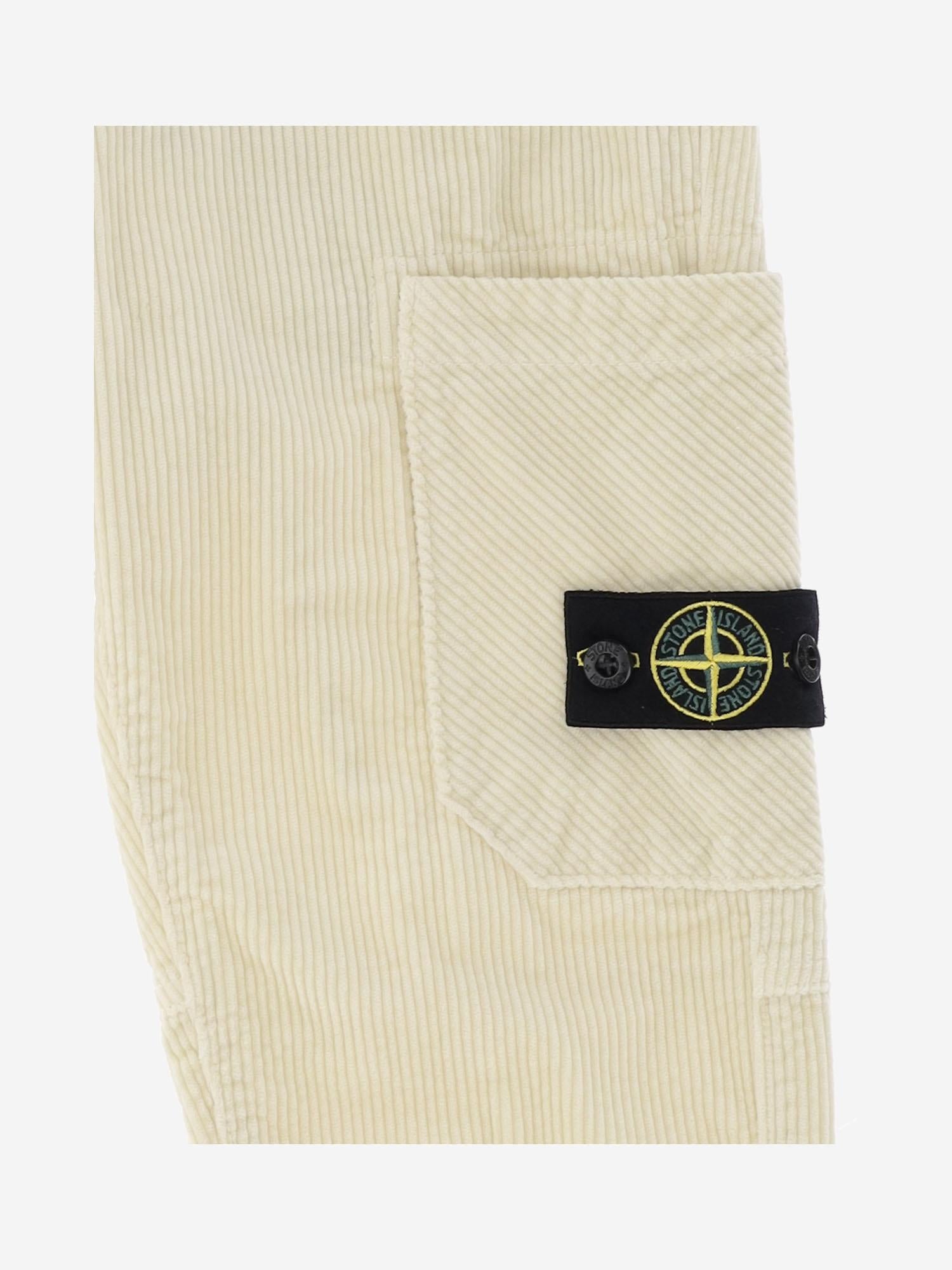 PANTALONI IN MISTO COTONE STRETCH CON LOGO 3100005 S0199V0093 STONE ISLAND KIDS