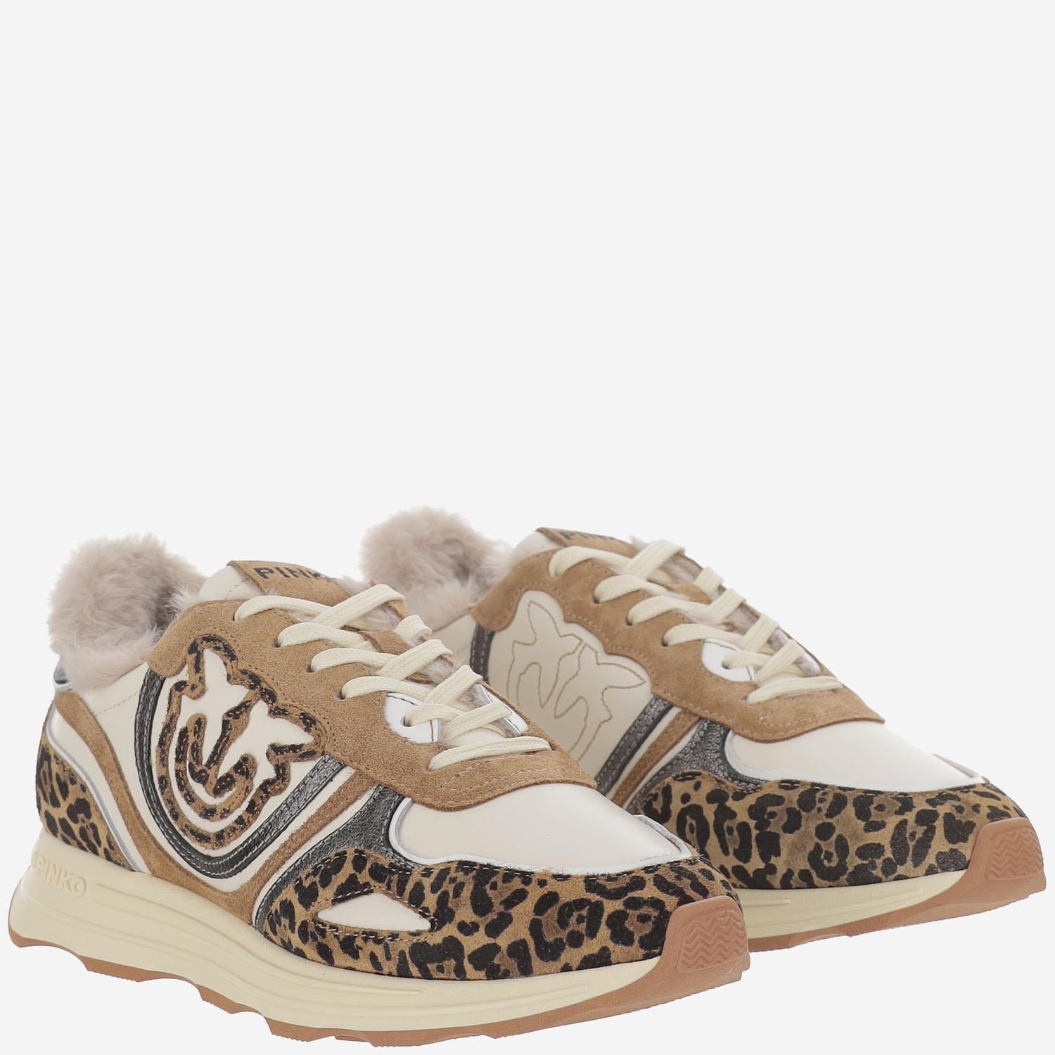 SNEAKERS ZOE 01 IN PELLE CON MOTIVO LEOPADRATA SS0087 P121M36 PINKO