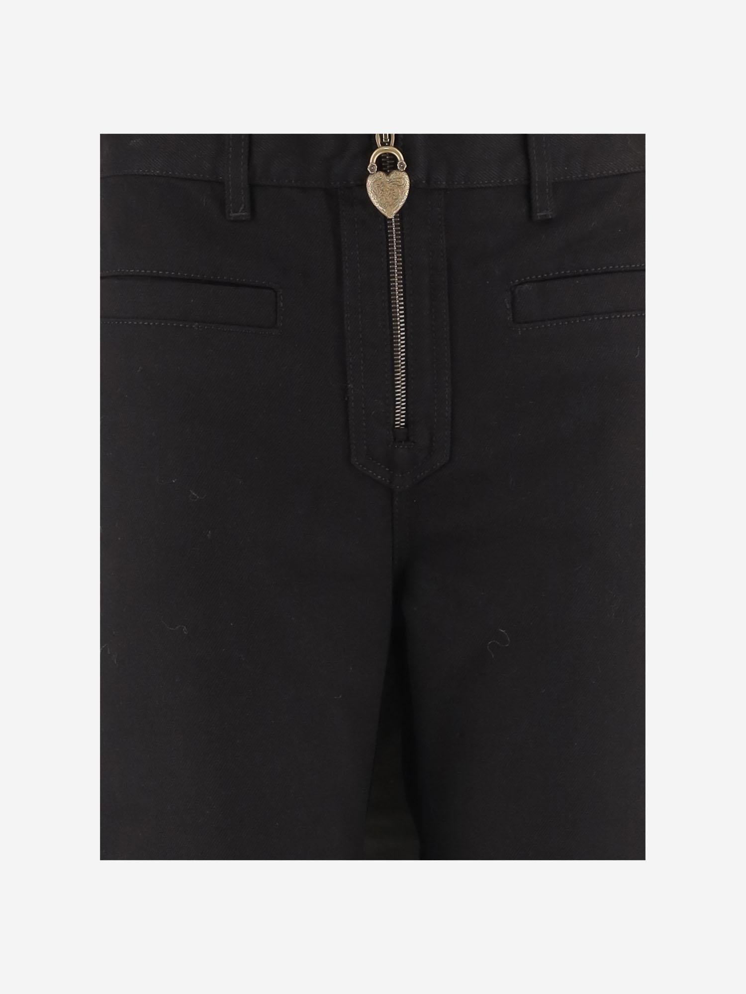 PANTALONI IN COTONE CON ZIP FRONTALE CH25WDP72150 001 CHLOE