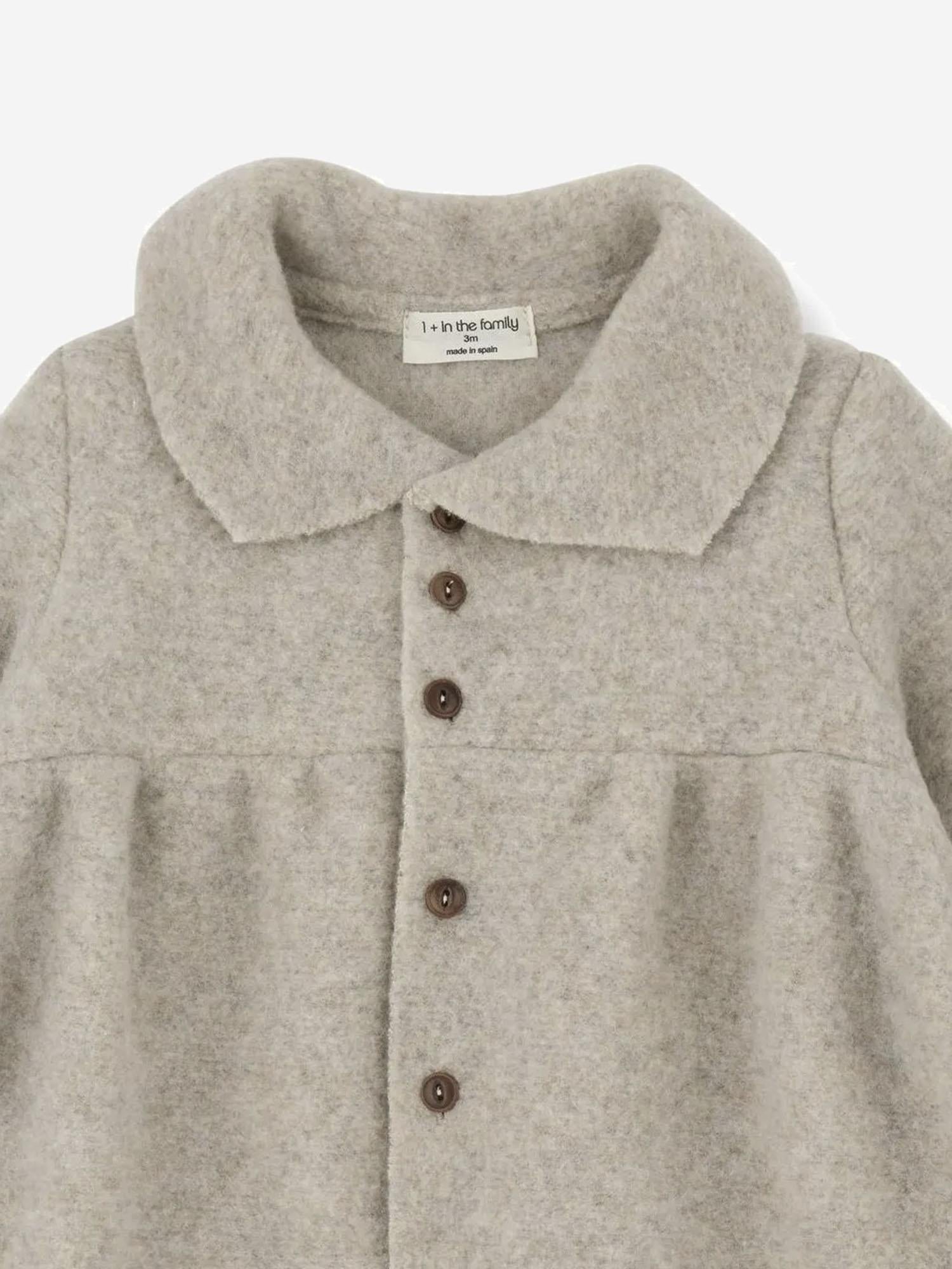 CAPPOTTO IN MISTO LANA 25W220 TORTORA 1+ IN THE FAMILY KIDS
